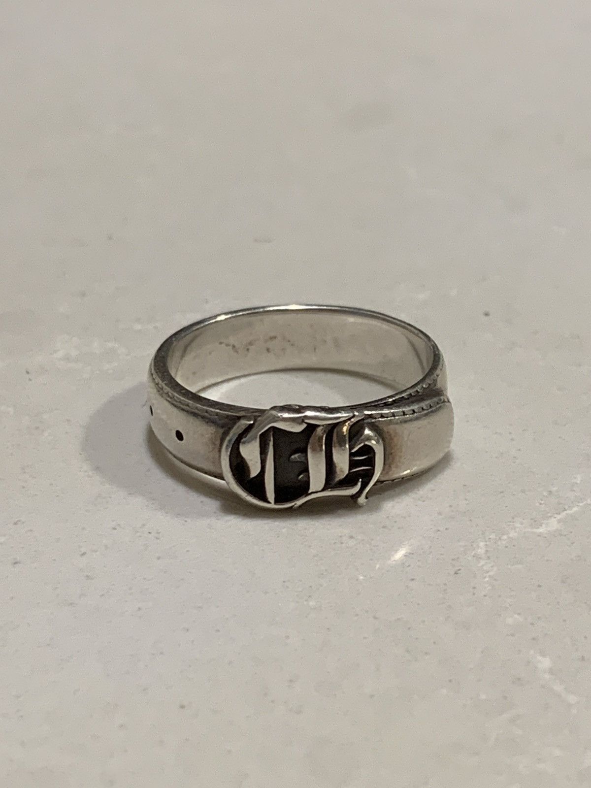 Pre-owned Chrome Hearts Ch Belt Ring Size 11 In Silver