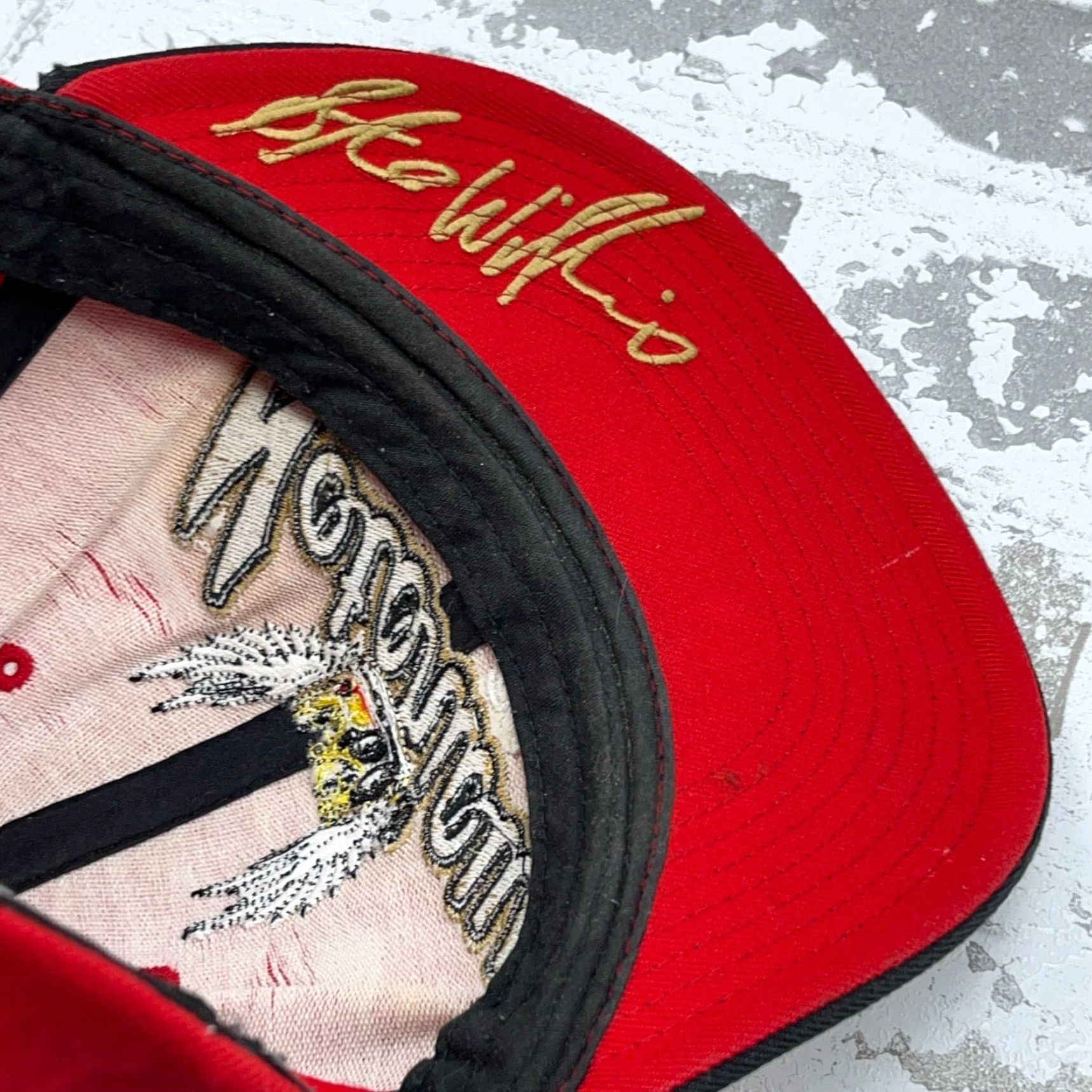 Starter VINTAGE Starter Hat Cap Snap Back Red Black Wool Kayo Notorious 90s Y2K Adult Size ONE SIZE - 7 Thumbnail