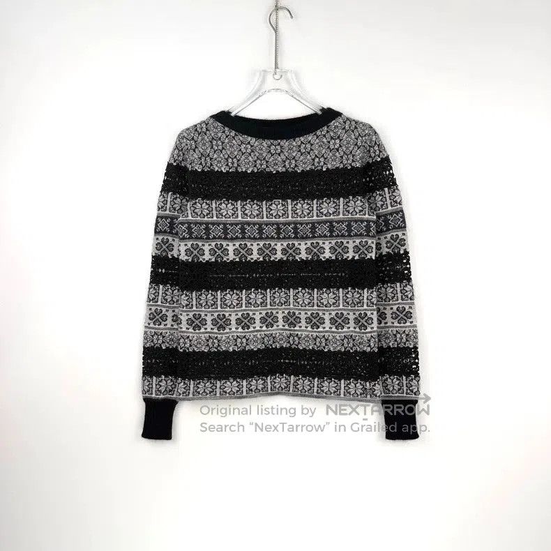 Chanel Chanel Black Gray Floral Knit Sweater. Size US S / EU 44-46 / 1 - 3 Thumbnail