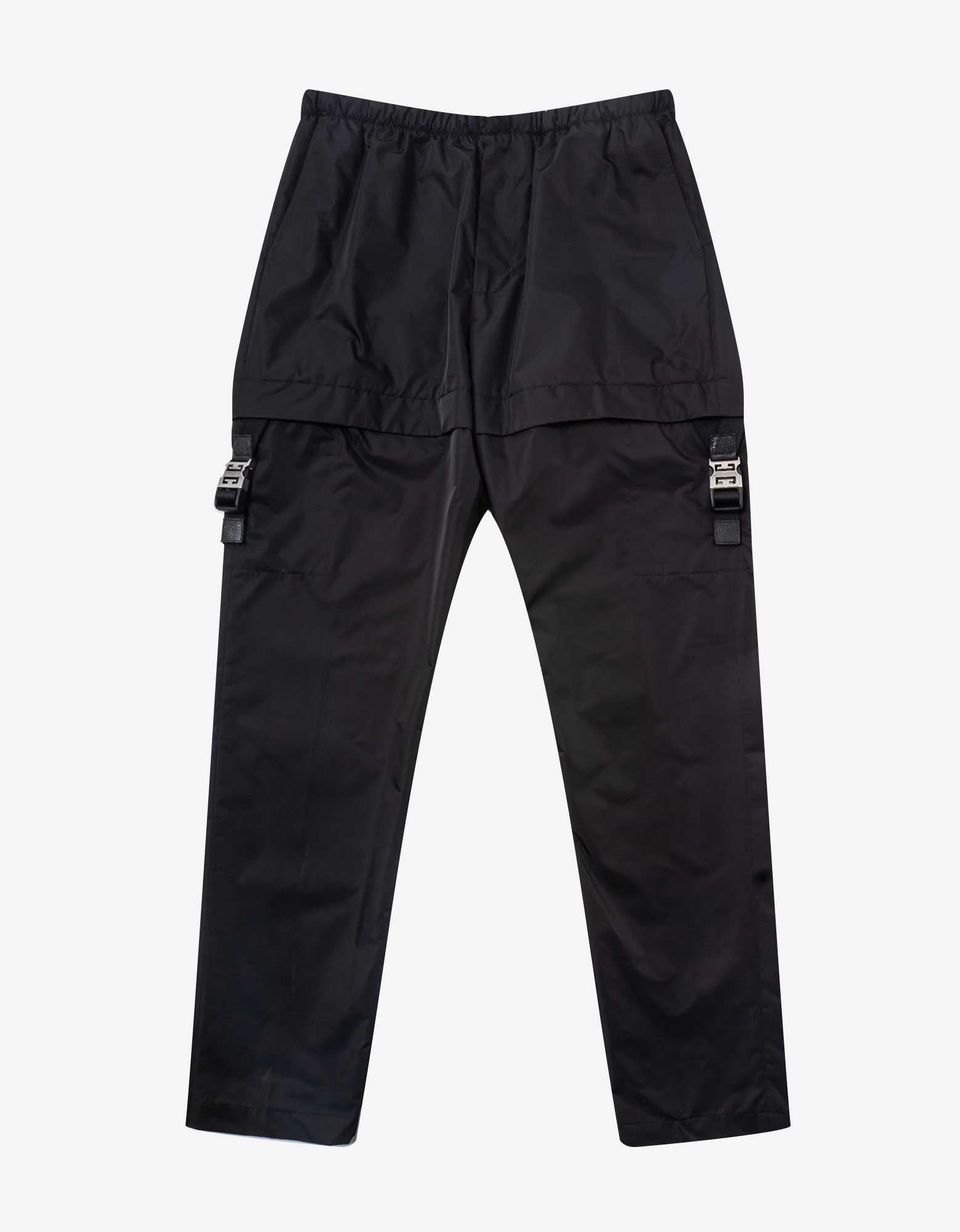 image of Givenchy Black 4G Buckle Cargo Trousers, Men's (Size 34)