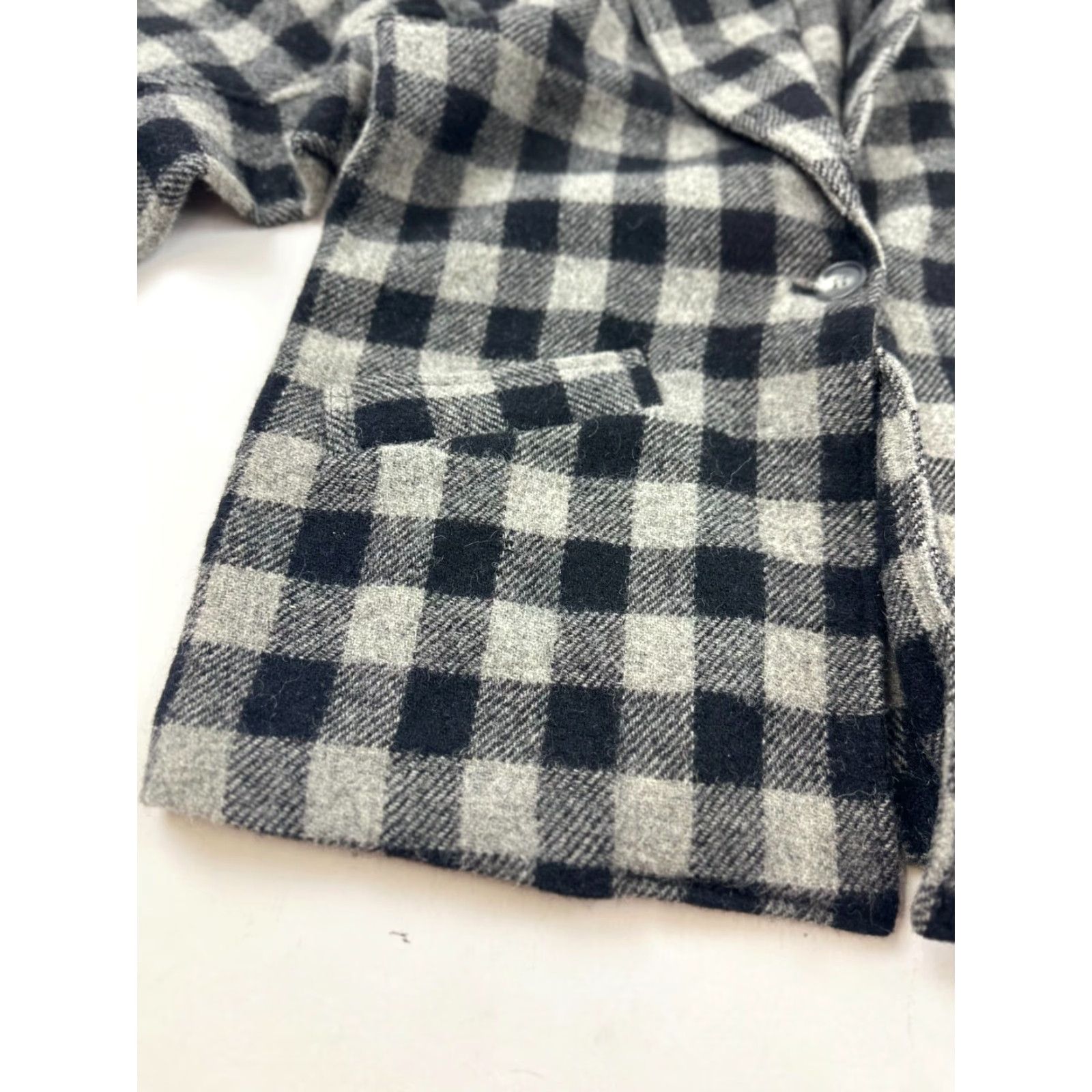 Toffs Toffs Blazer Womens 5/6 Black Gray Check Wool Long Sleeve Single Breasted Button Short Size S / US 4 / IT 40 - 3 Thumbnail