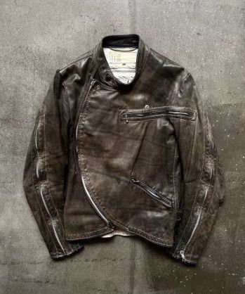 Nozomi Ishiguro NOZOMI ISHIGURO AW15 Asymmetric Zipper Leather Jacket Size US XS / EU 42 / 0 - 2 Thumbnail