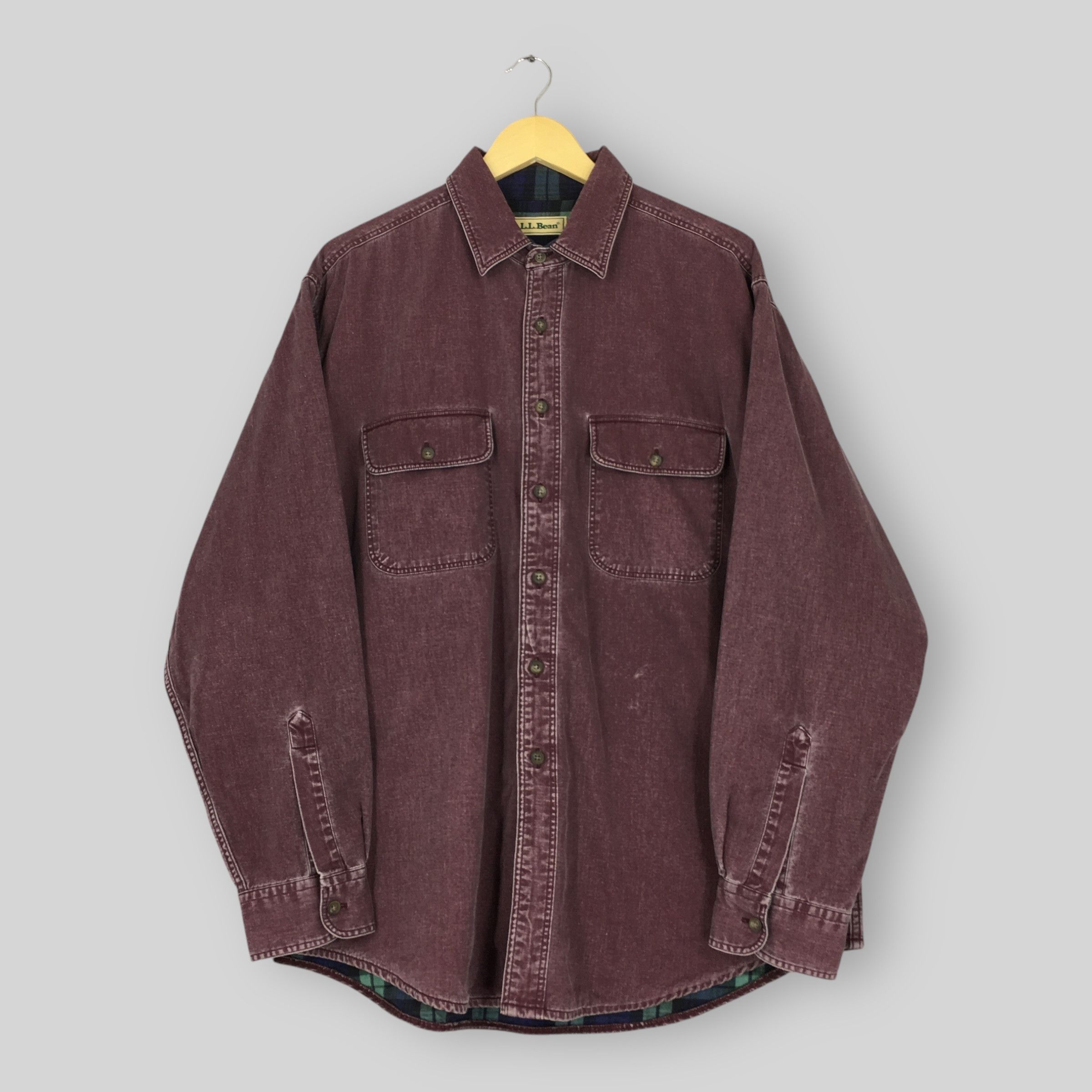 L.L. Bean Vintage LL Bean Flannel Lined Canvas Work Chore Shirt Large Size US L / EU 52-54 / 3 - 1 Thumbnail