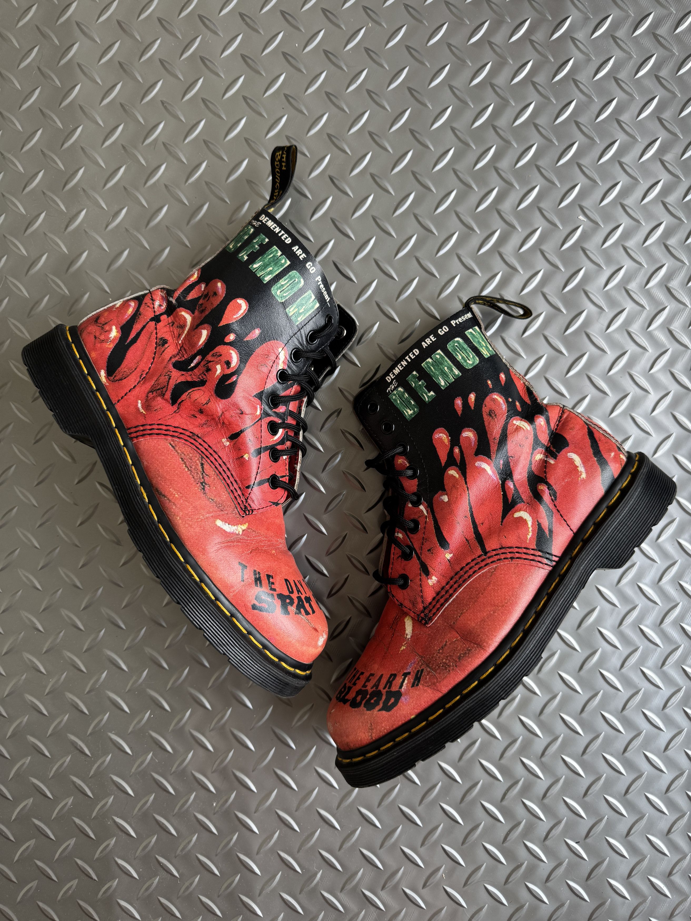 Dr. Martens Dr. Martens “Demented Are Go” 1460 Leather Boots Size US 8 / EU 41 - 2 Thumbnail