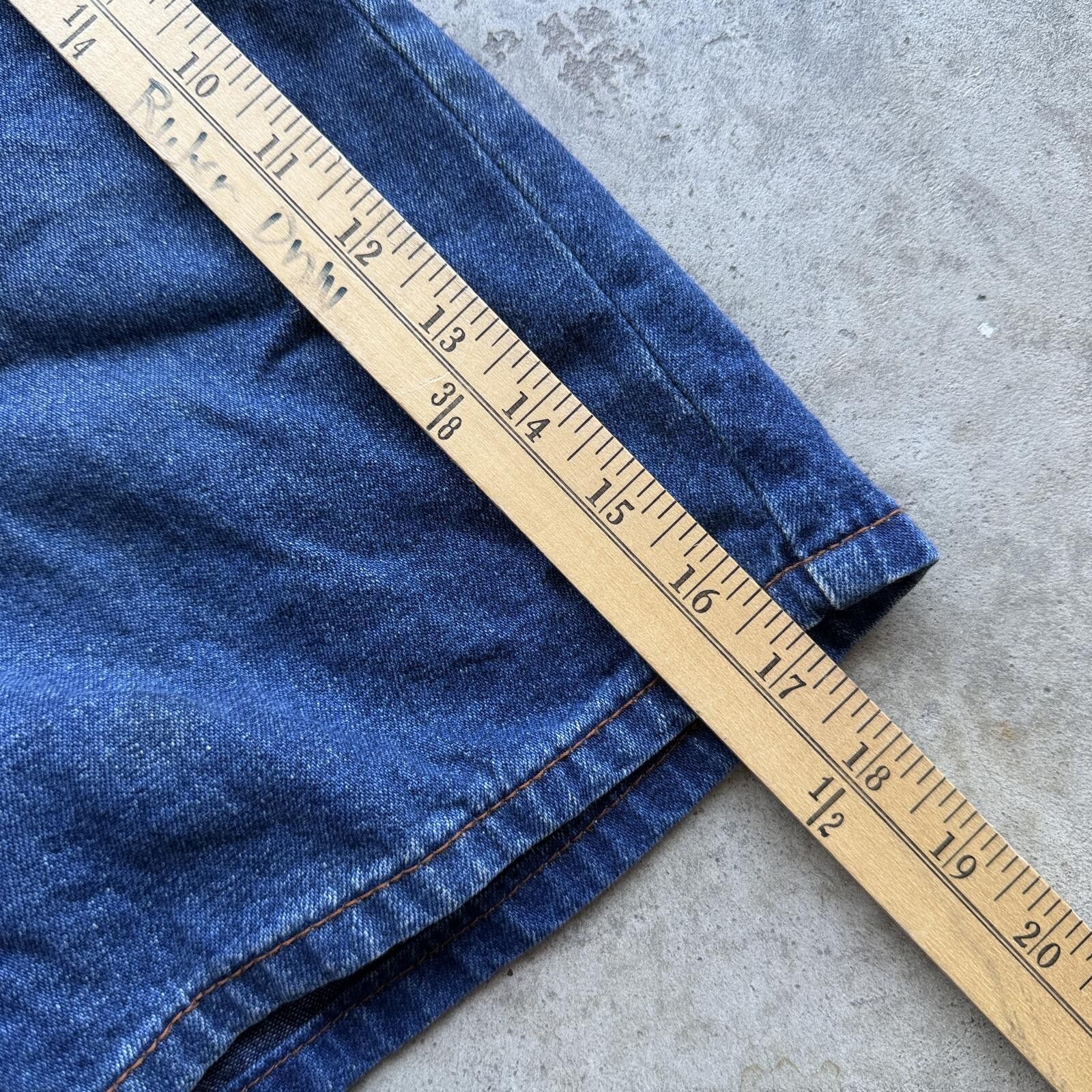 Other Vintage Y2K Paris Angel Embroidered Baggy Denim Shorts jorts Size 36" / US 14 / IT 50 - 5 Thumbnail