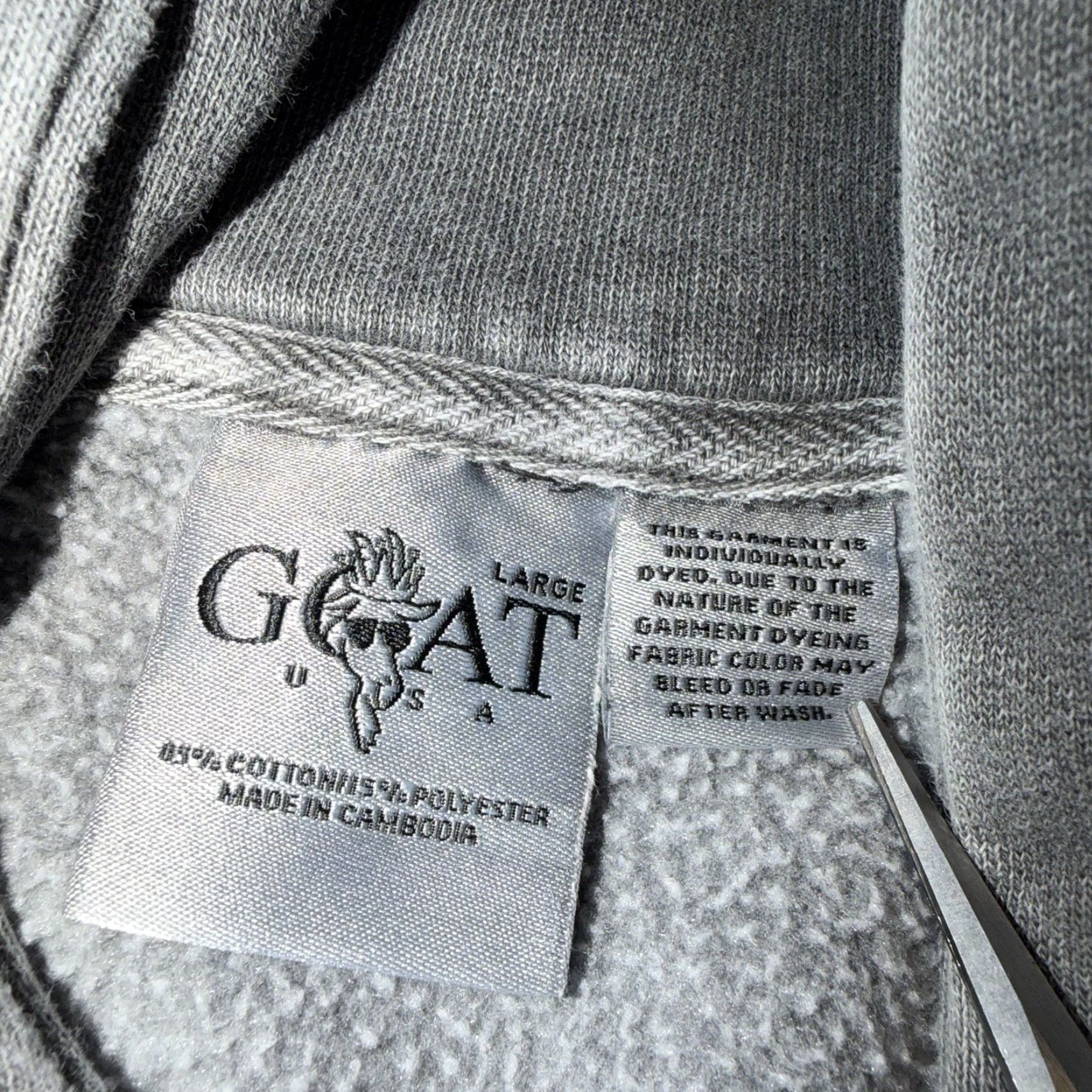Vintage GOAT USA Mens Large Sweatshirt Gray Hoodie Pullover Kangaroo Pocket Embroidered Logo Size US L / EU 52-54 / 3 - 6 Thumbnail