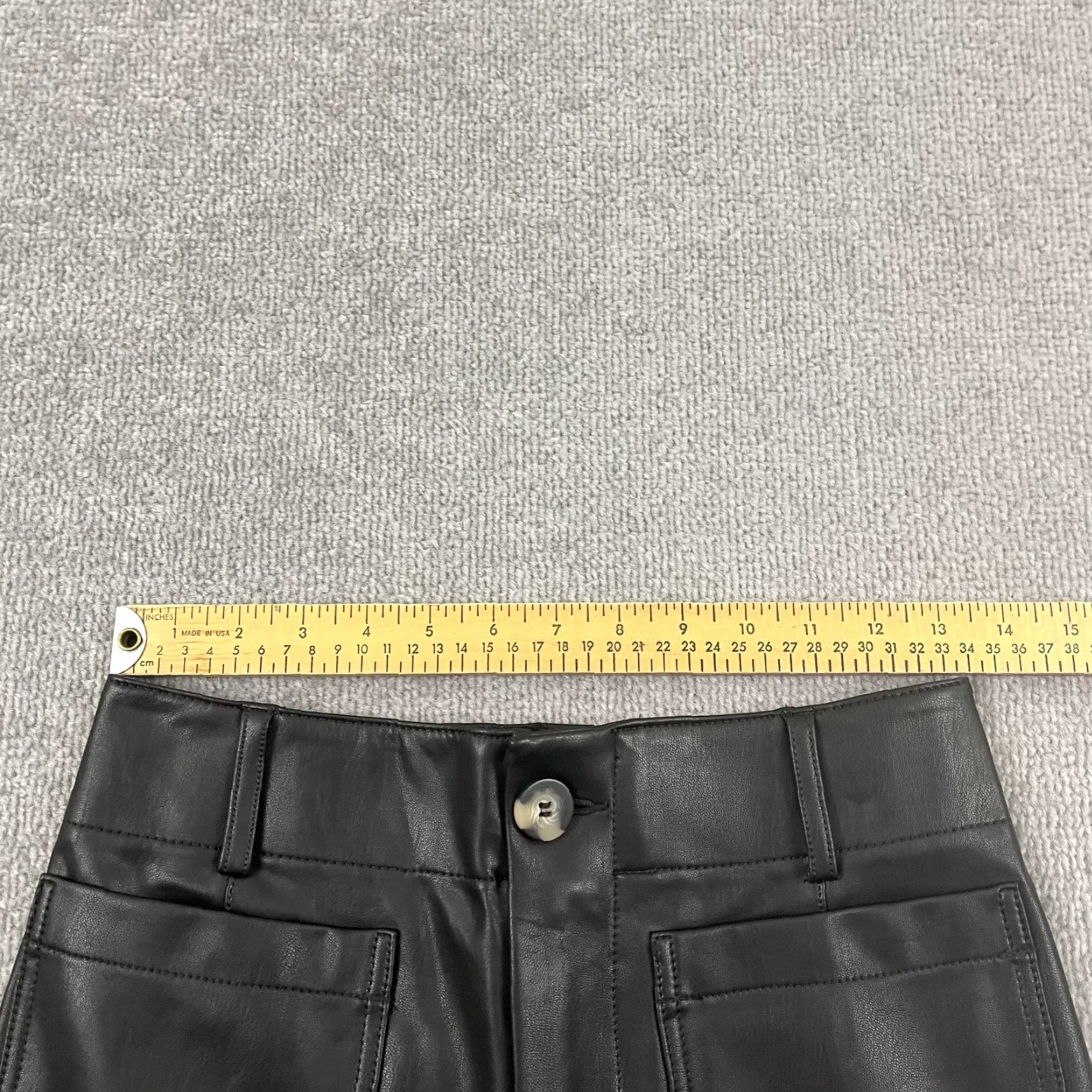 Vintage VTG Rem Garson Leather Pants Womens 10 Black High Rise 30x30 Straight 90s Casual Womens Size 32" / US 10 / IT 46 - 4 Thumbnail