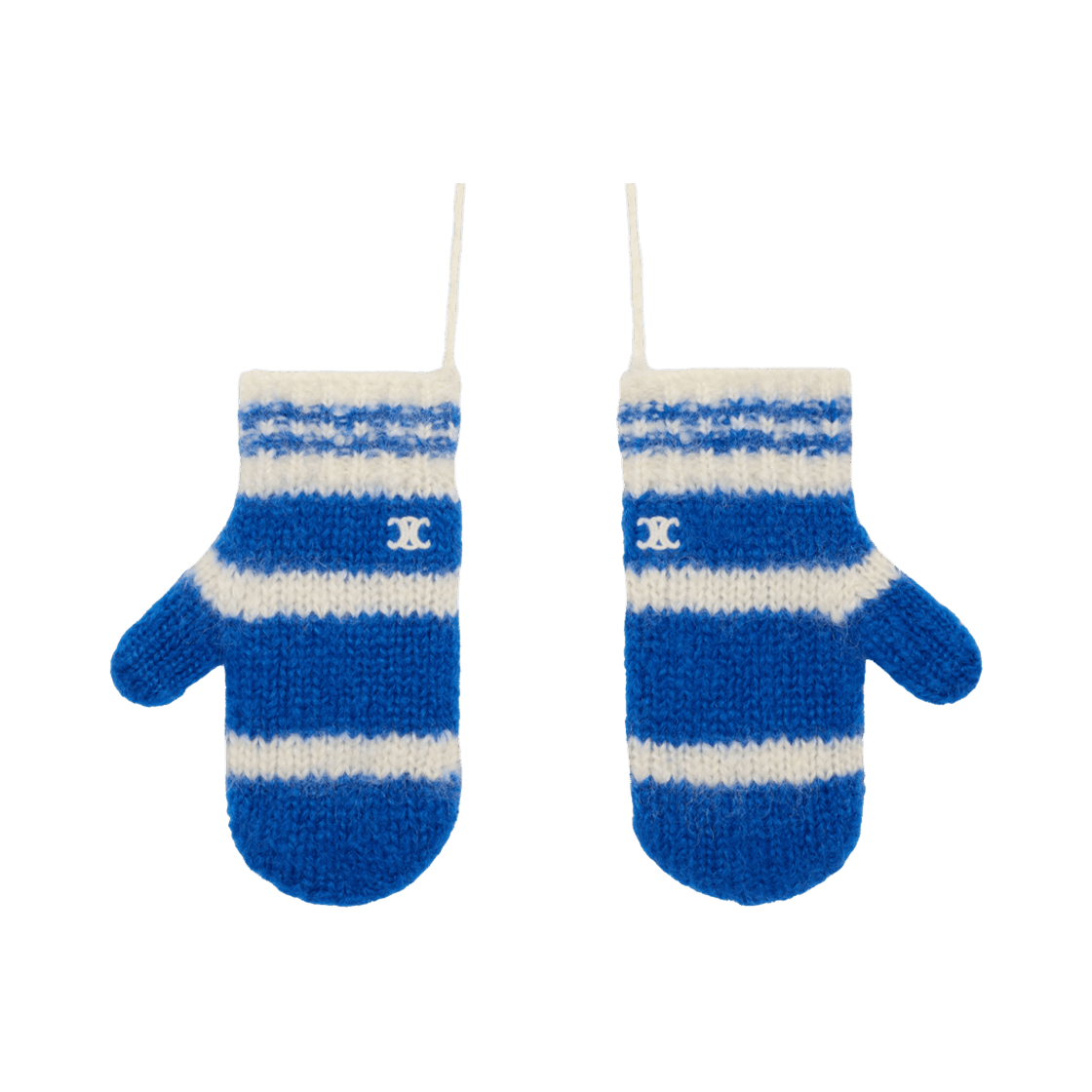 Celine striped mittens in chunky mohair and wool Size ONE SIZE - 1 Preview