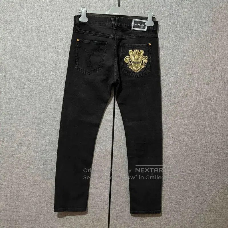 Versace Versace Black Cotton Medusa Men's Casual Pants . Size US 32 / EU 48 - 2 Thumbnail