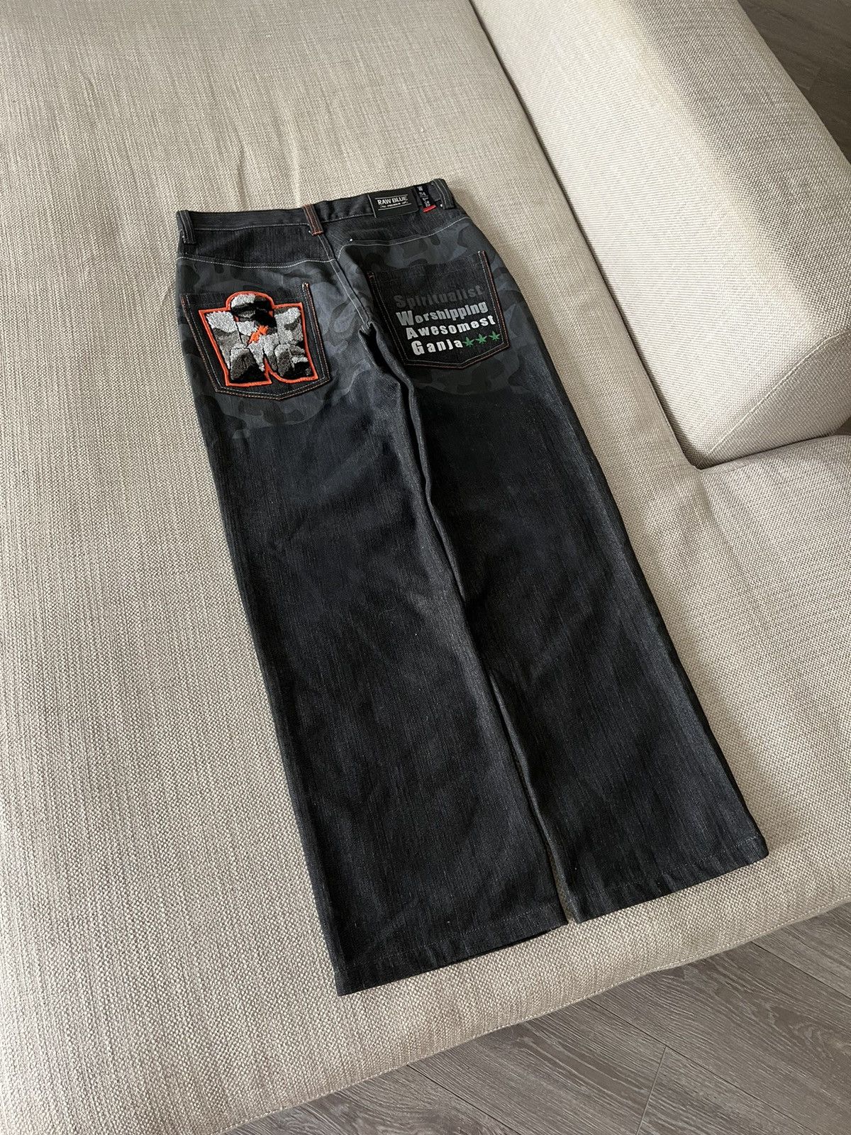 Vintage Vintage 💥 Raw Blue Ganja Pants Jeans Size US 34 / EU 50 - 5 Thumbnail