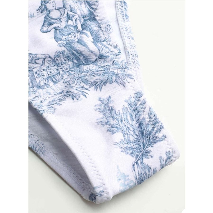 Cider NWOT CIDER Toile de Jouy Bikini in Sky Blue, sz S Size ONE SIZE - 2 Thumbnail