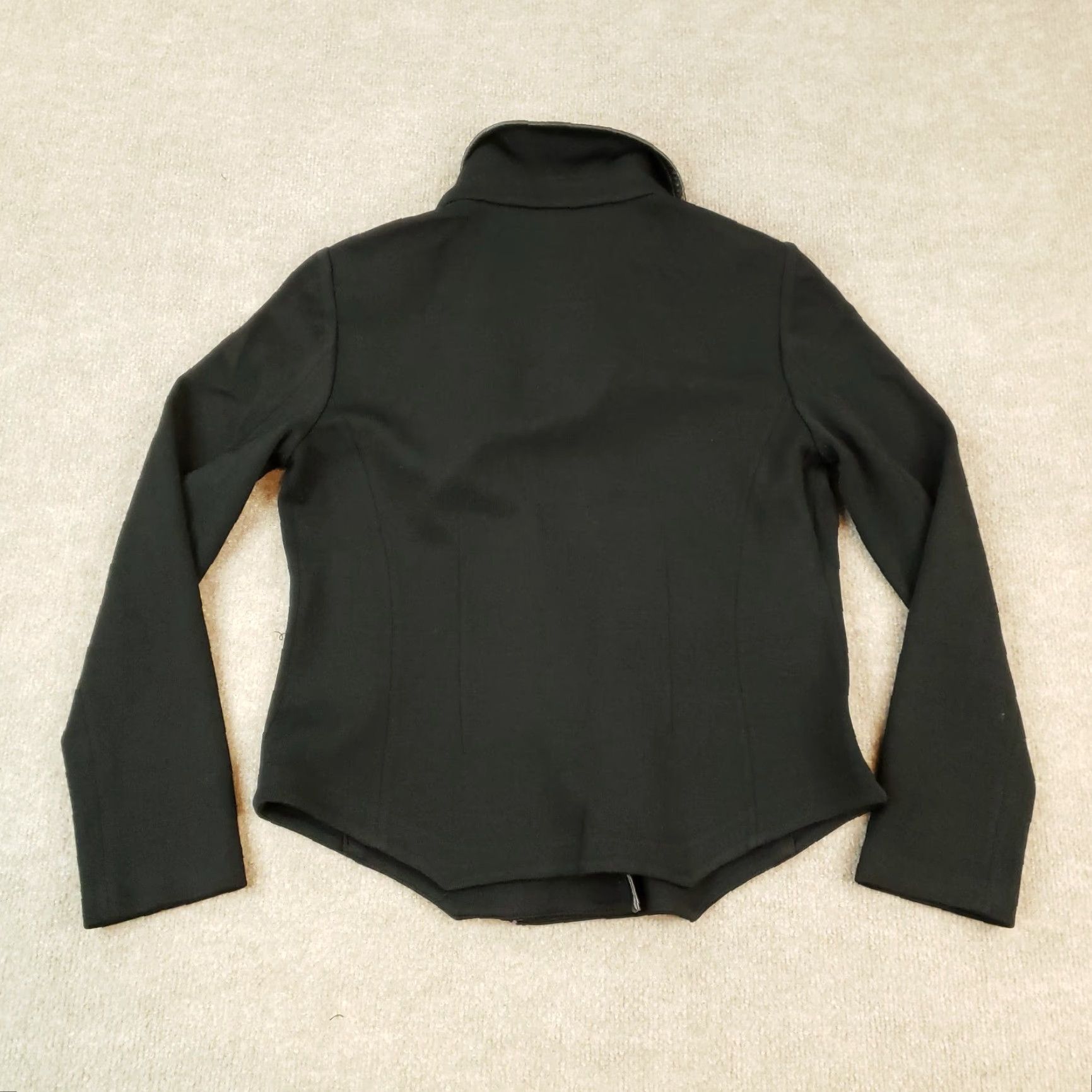 St. John St John Womens Black Wool Jacket Full Zip Shoulder Pads Casual Mid-Length Long Sleeve Classic Style Regular Fit Size 6 Size M / US 6-8 / IT 42-44 - 8 Thumbnail