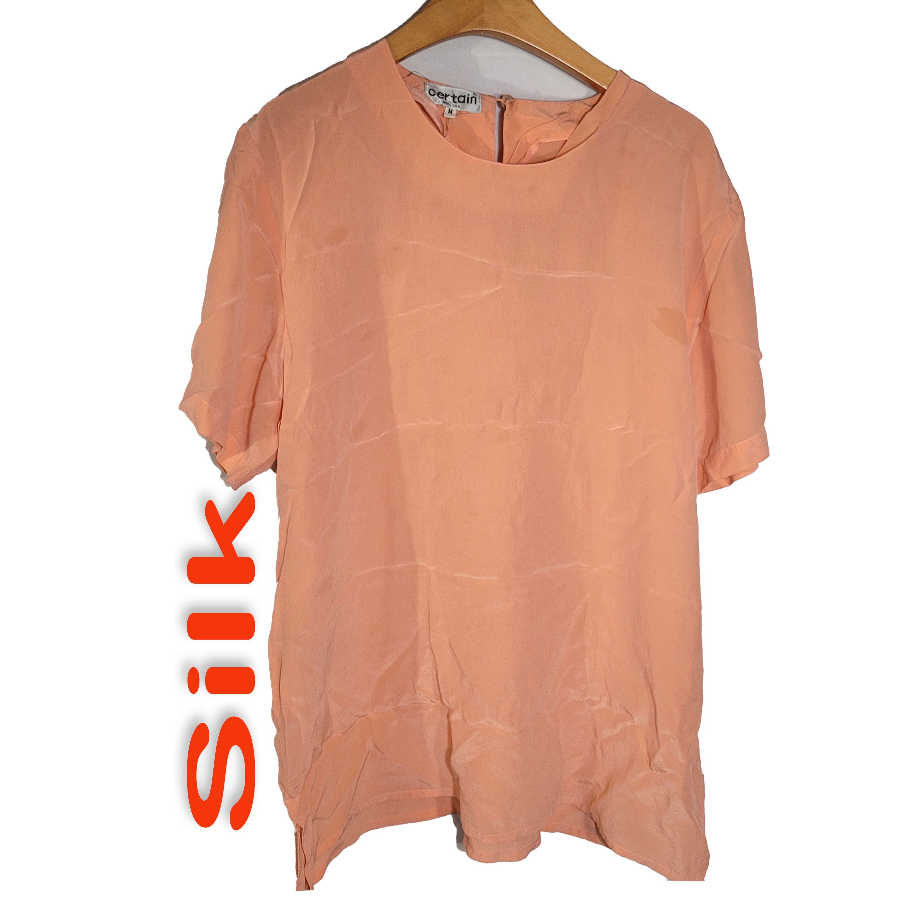 Other Women's 100% Silk Size L Short Sleeve Top Shirt SDK361 Size L / US 10 / IT 46 - 1 Thumbnail