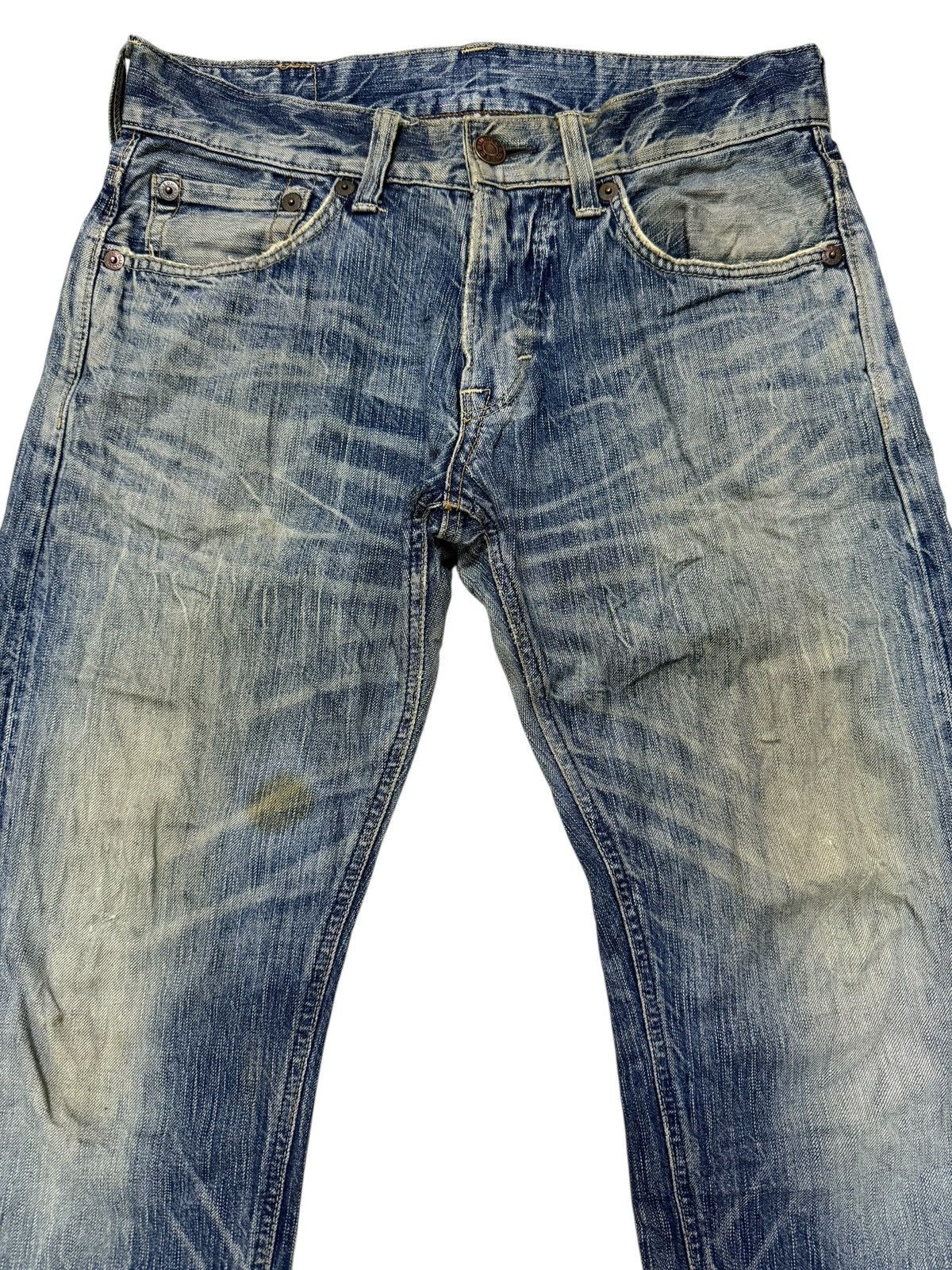 Edwin Vintage Edwin 503 Blue Trip Japan Distressed Loose Jeans Size US 32 / EU 48 - 2 Thumbnail