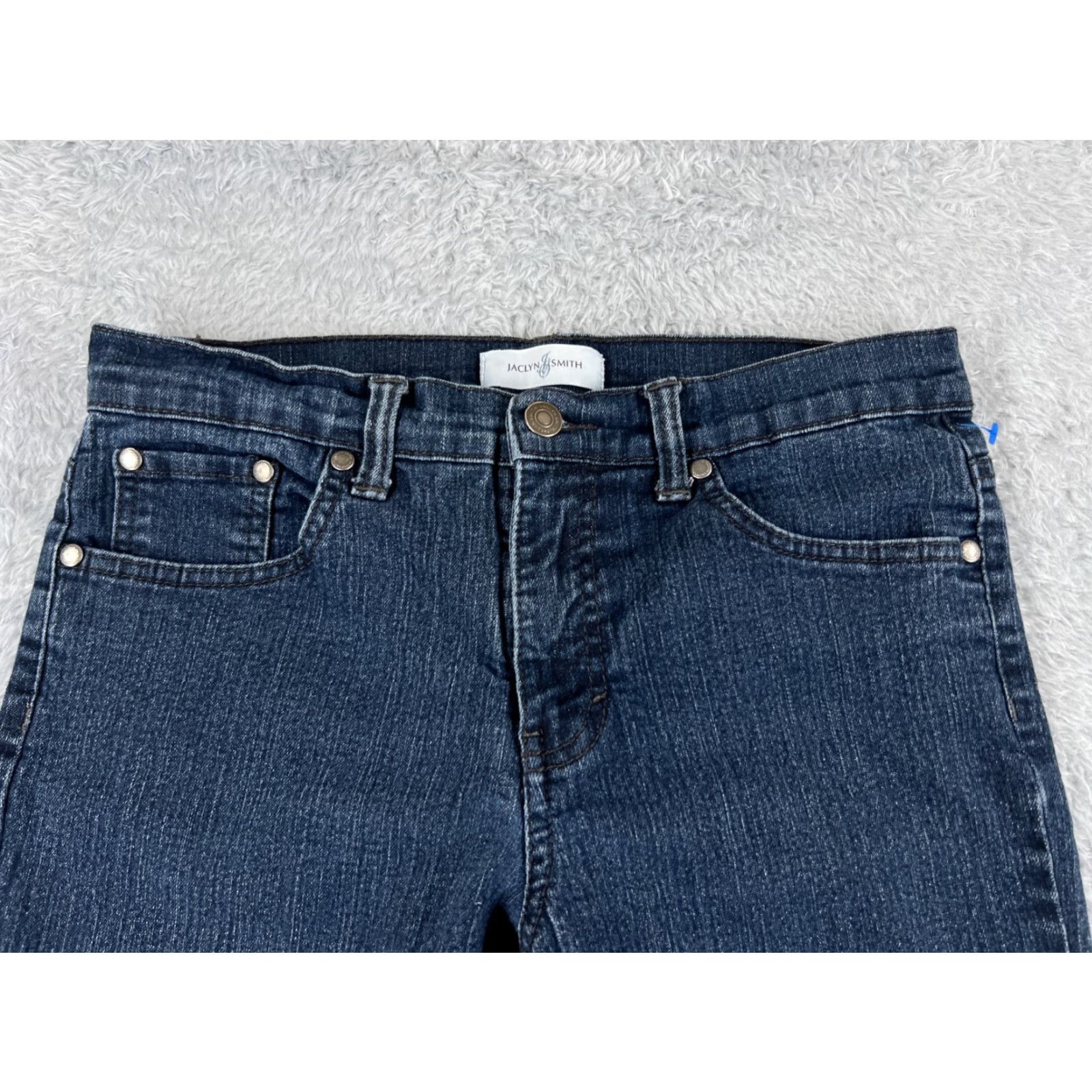 Vintage Jaclyn Smith Jeans Womens 6 Blue Denim Flared Mid Rise 27x27 Dark Wash Cowboy Southwestern American Designer Womens Size 28" / US 6 / IT 42 - 4 Thumbnail