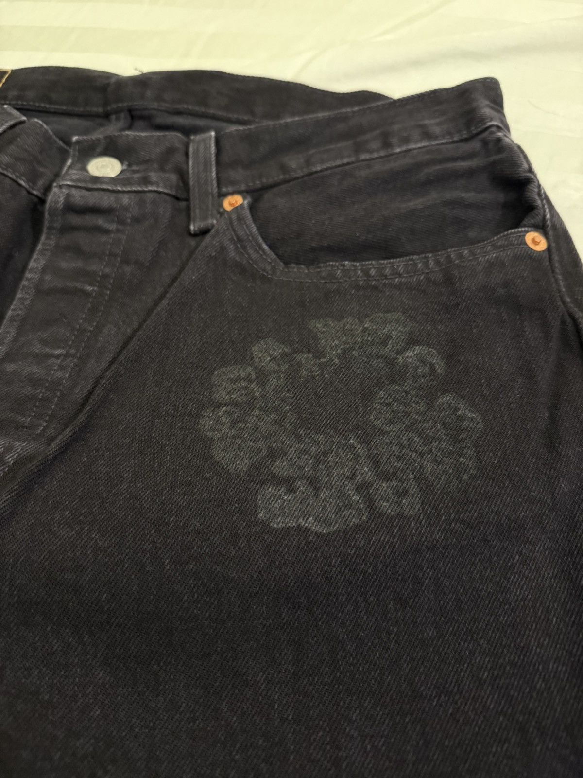 DENIM TEARS × Levi's Denim Tears Mono Cotton Wreath Jeans Black Vintage 34 Size US 34 / EU 50 - 3 Thumbnail