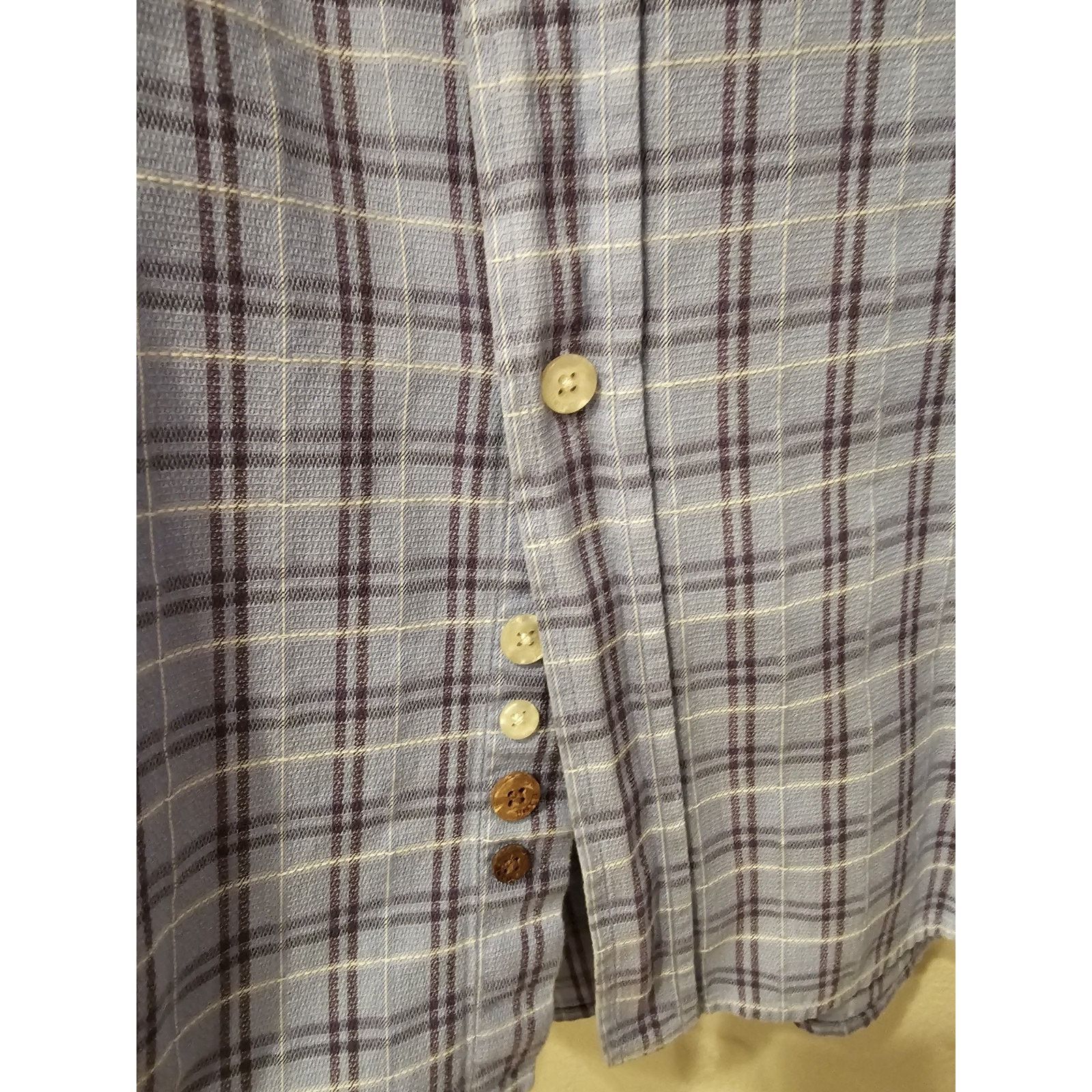Born Born Button Up Mens L Blue Plaid Cotton Long Sleeve Size US XL / EU 56 / 4 - 3 Thumbnail