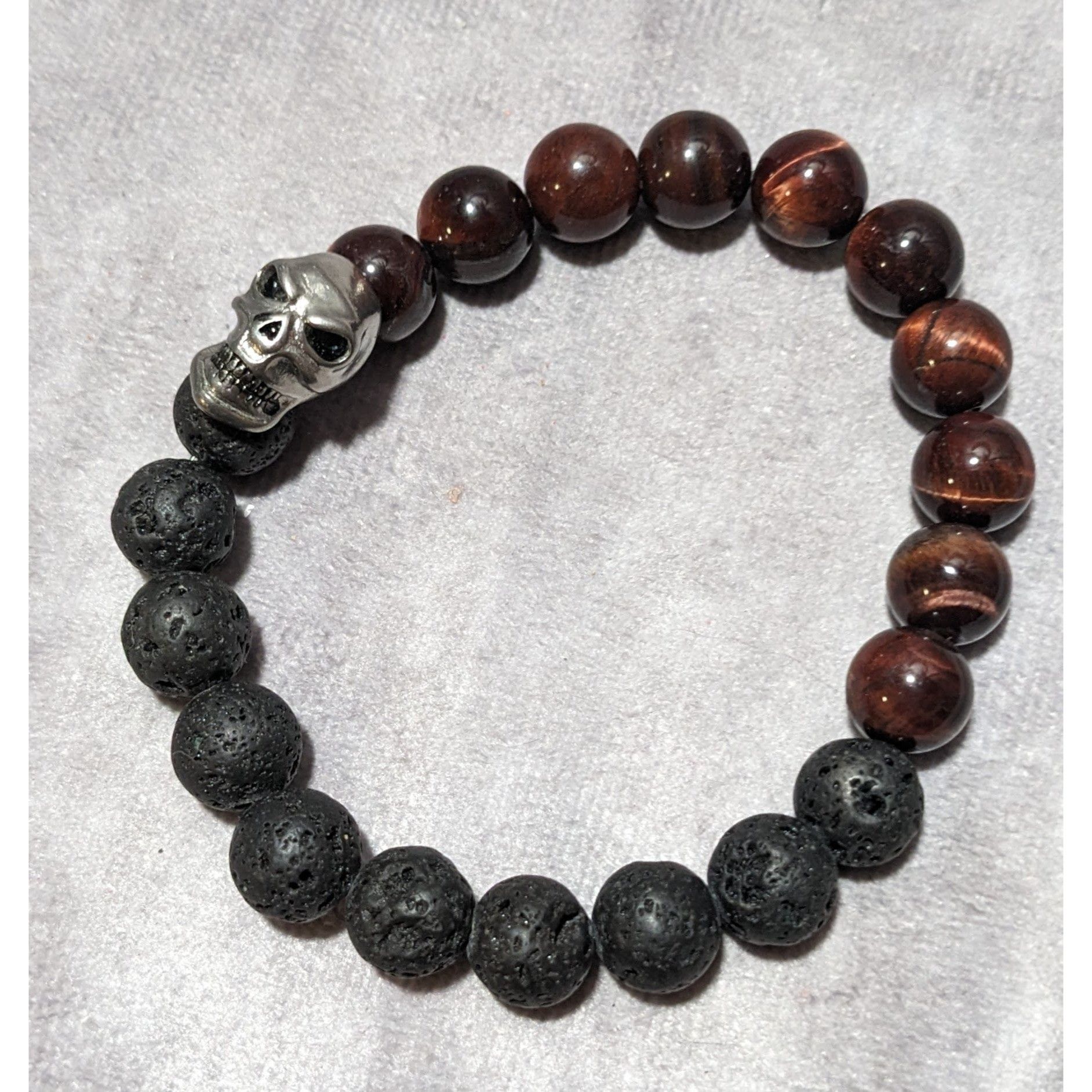 Steve Madden Steve Madden Skull Tiger Eye Lava Bead Bracelet Size ONE SIZE - 5 Thumbnail