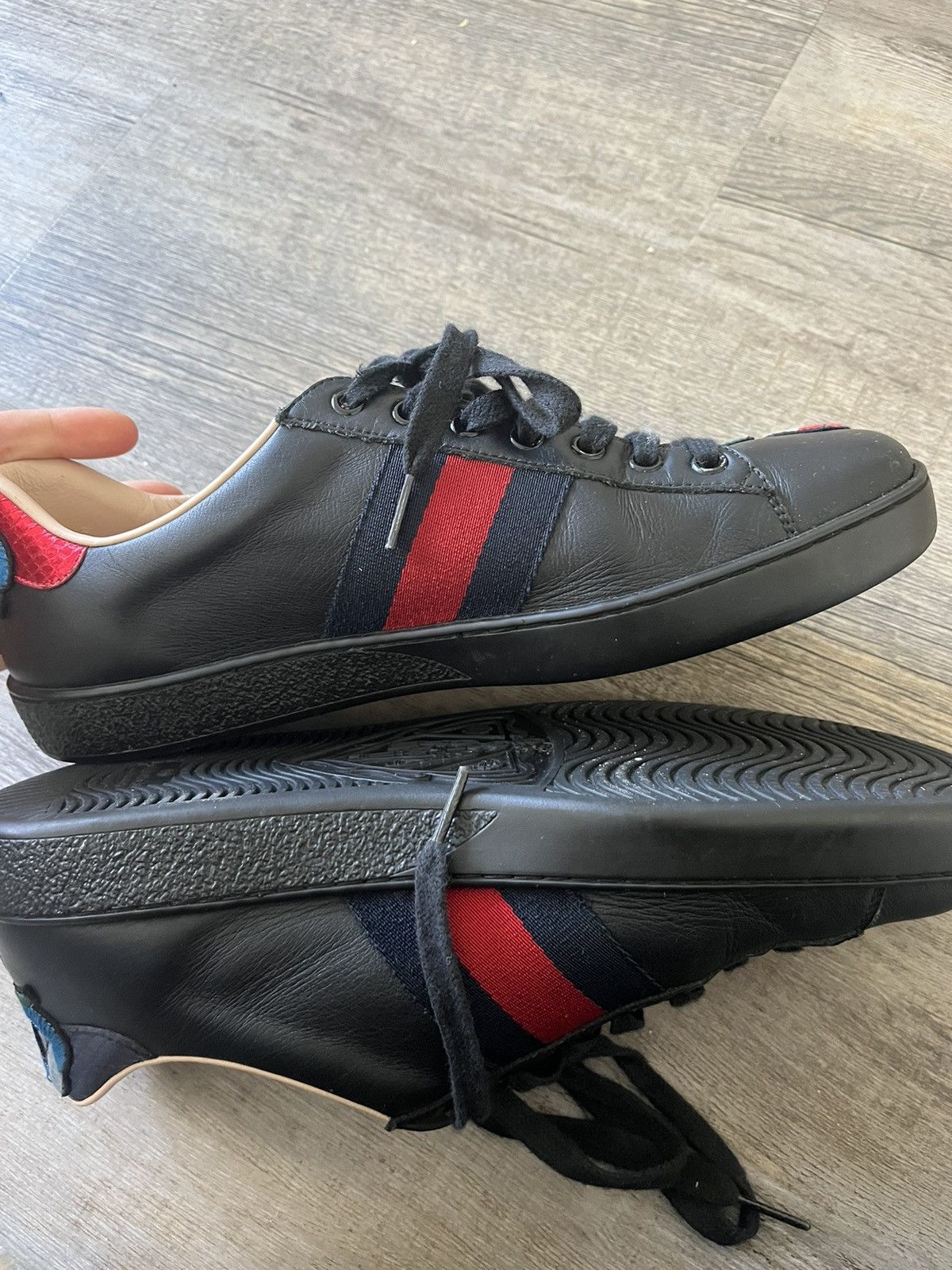 Gucci Gucci Ace Sneakers Floral 8.5 black Leather Size US 7.5 / EU 40-41 - 3 Thumbnail