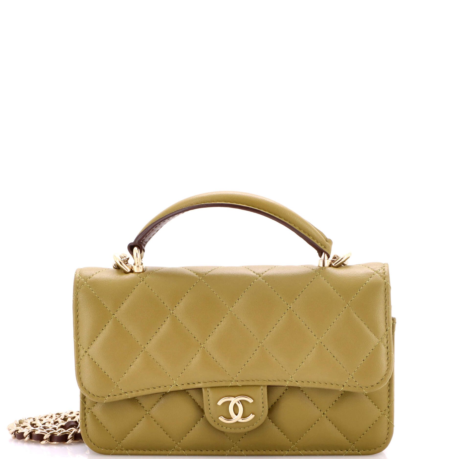 Chanel Classic Top Handle Flap Phone Holder with Chain Size ONE SIZE - 1 Thumbnail