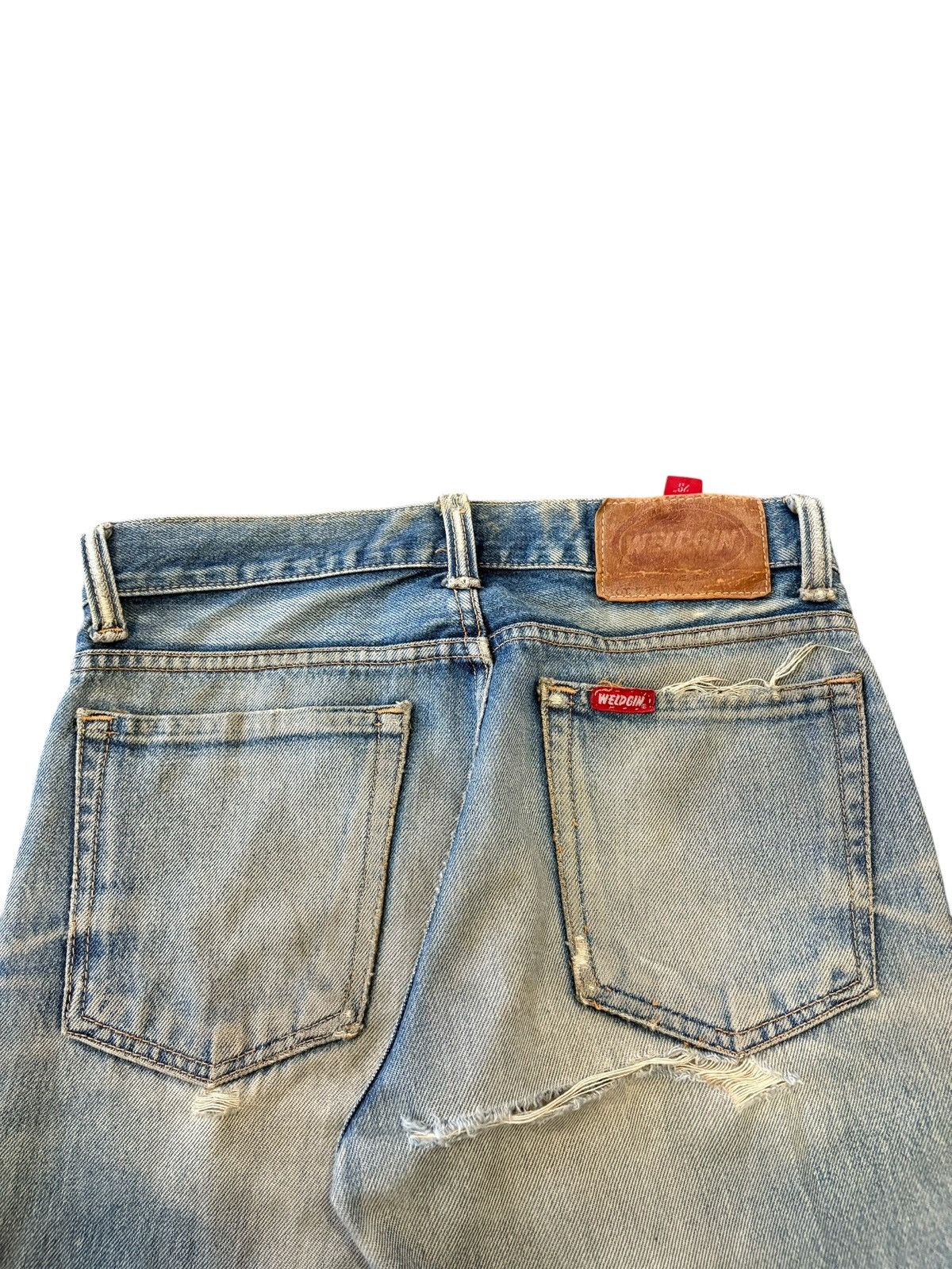 If Six Was Nine Vintage 90s Japanese Super Mud Wash Distress Flare Jeans Size US 27 - 4 Thumbnail