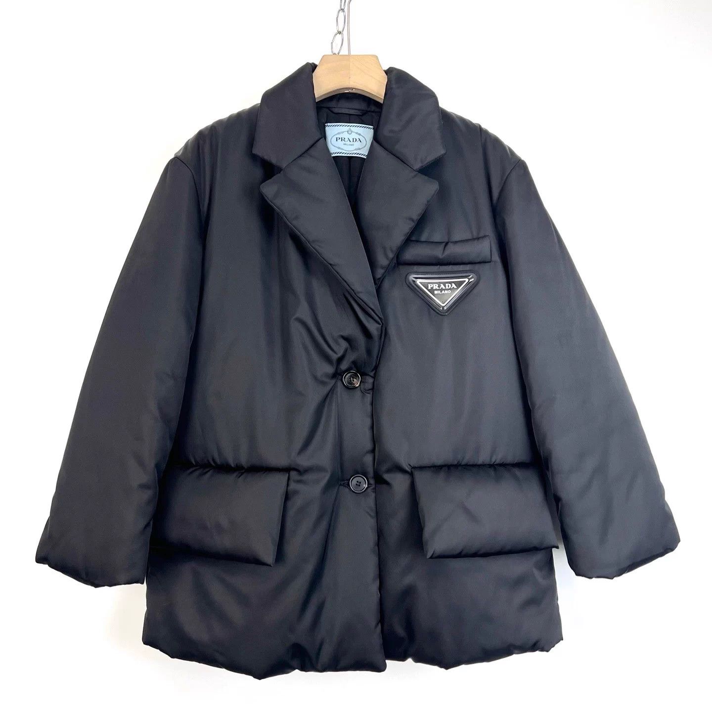 Rare Prada black suit-style down jacket