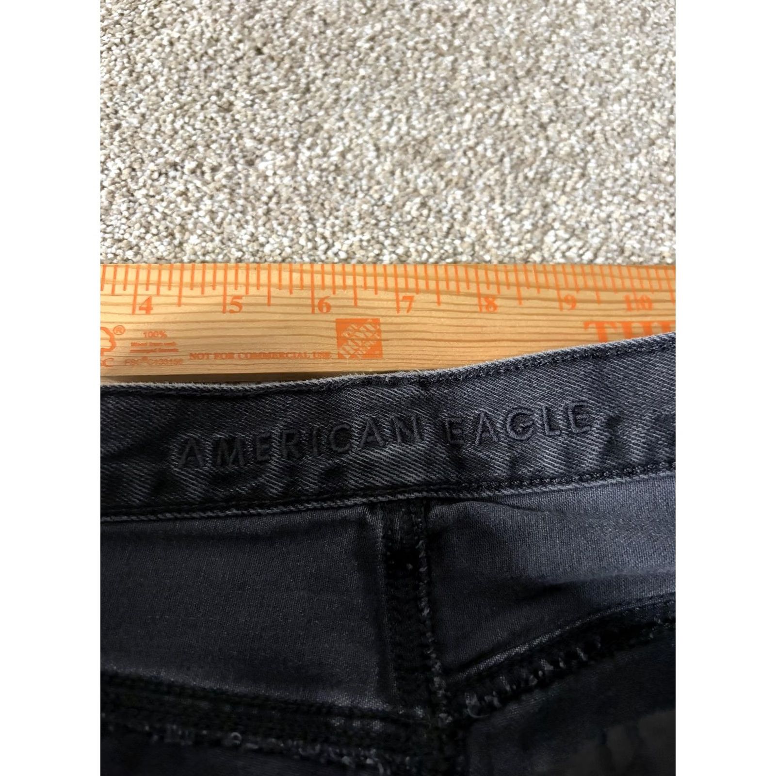 American Eagle Outfitters VINTAGE? no, not vintage. American Eagle Jeans Mom Womens 2 Black Dark Wash Distressed Stretch Denim 26x26 Size 26" / US 2 / IT 38 - 5 Thumbnail