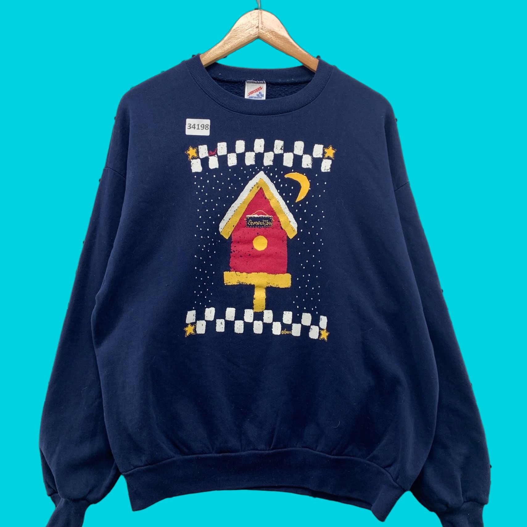 Jerzees VINTAGE 90s Bird House Grandma Sweatshirt Mens XL Blue Pullover 23.5x26.5 Size US XL / EU 56 / 4 - 1 Thumbnail