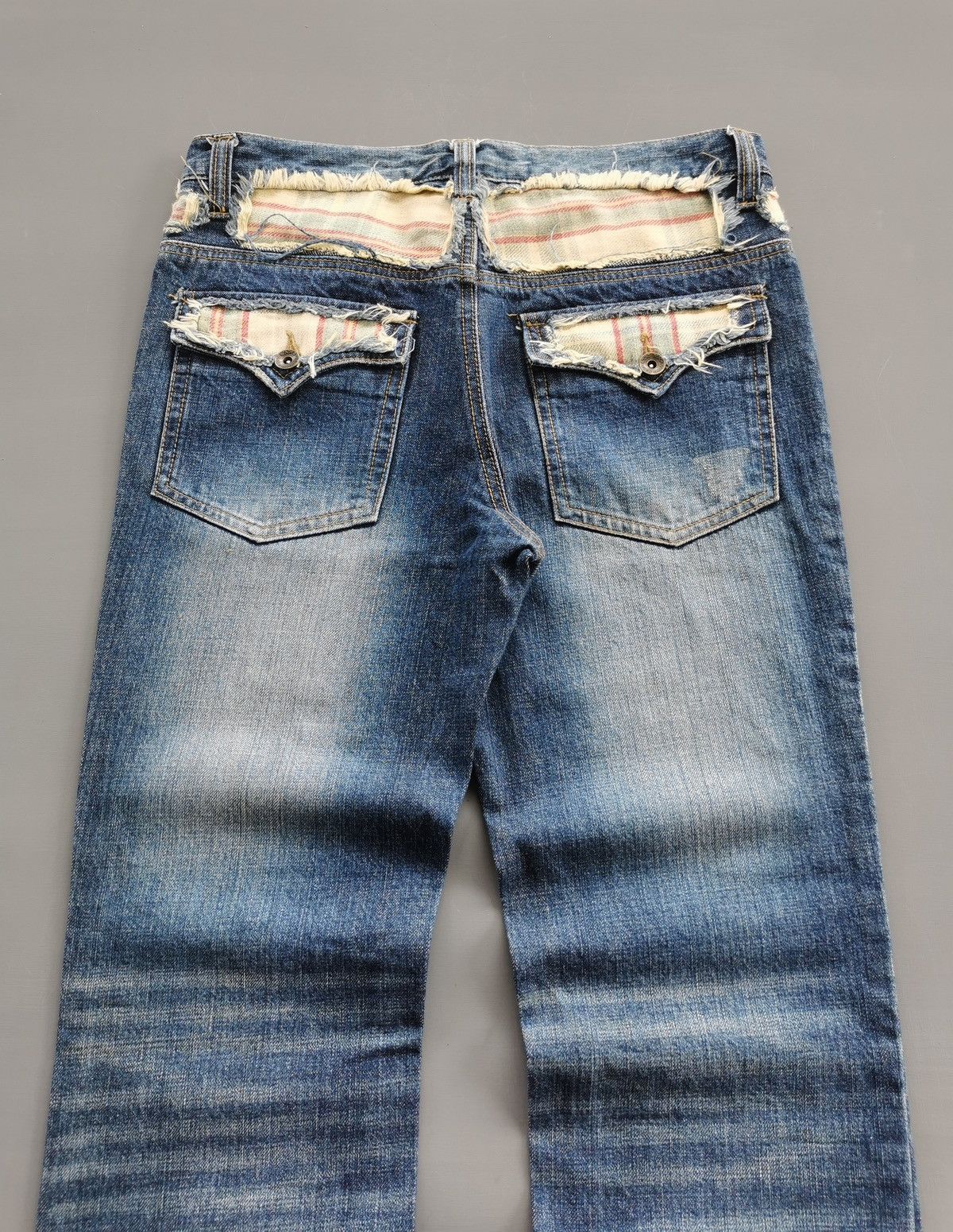 Japanese Brand Beach Sound Distressed Patchwork Reworked Jeans Size US 31 - 3 Thumbnail