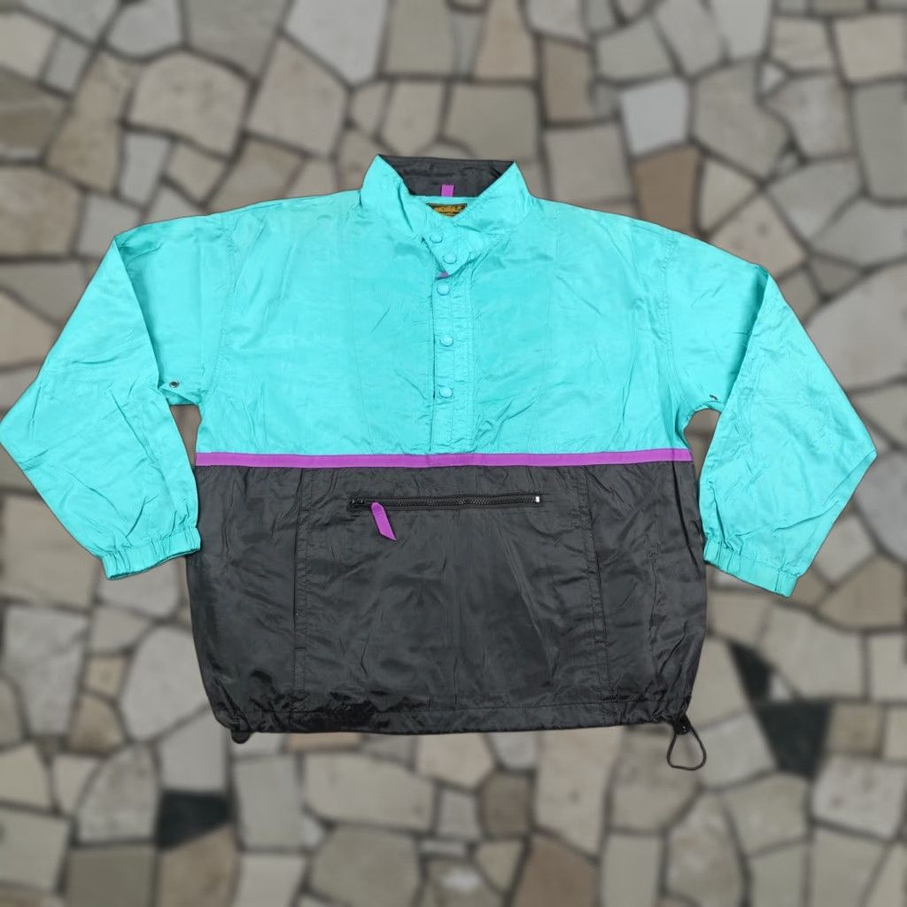 Eddie Bauer Vintage Eddie Bauer Jacket Mens Medium Blue Black Windbreaker Anorak Pullover Size US M / EU 48-50 / 2 - 1 Thumbnail