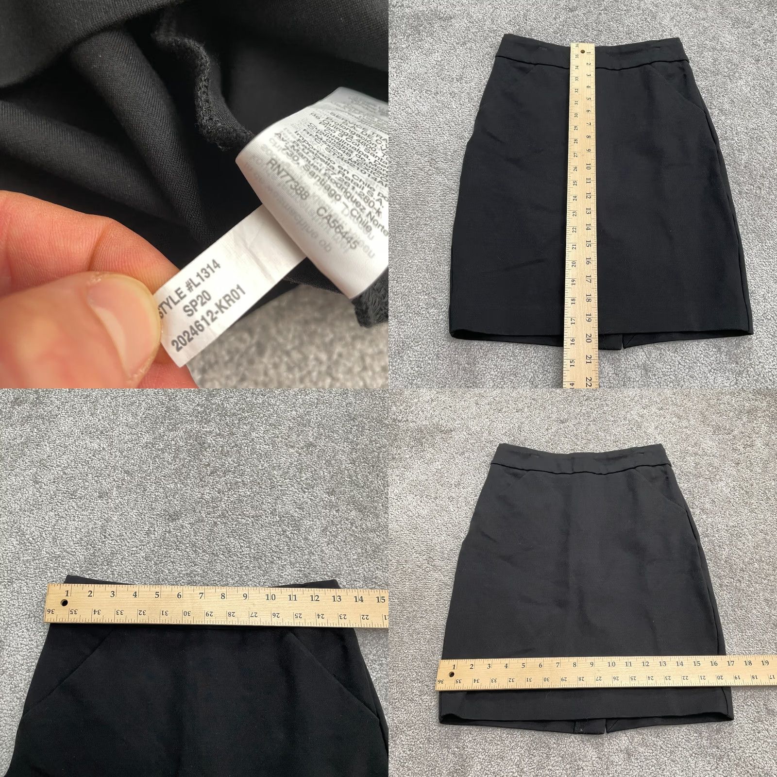 J.Crew J.Crew Skirt Women 00 Black Knee Length Pockets Straight & Pencil Knit Zip High Rise Vintage No Size 24" / US 00 / IT 34 - 8 Thumbnail