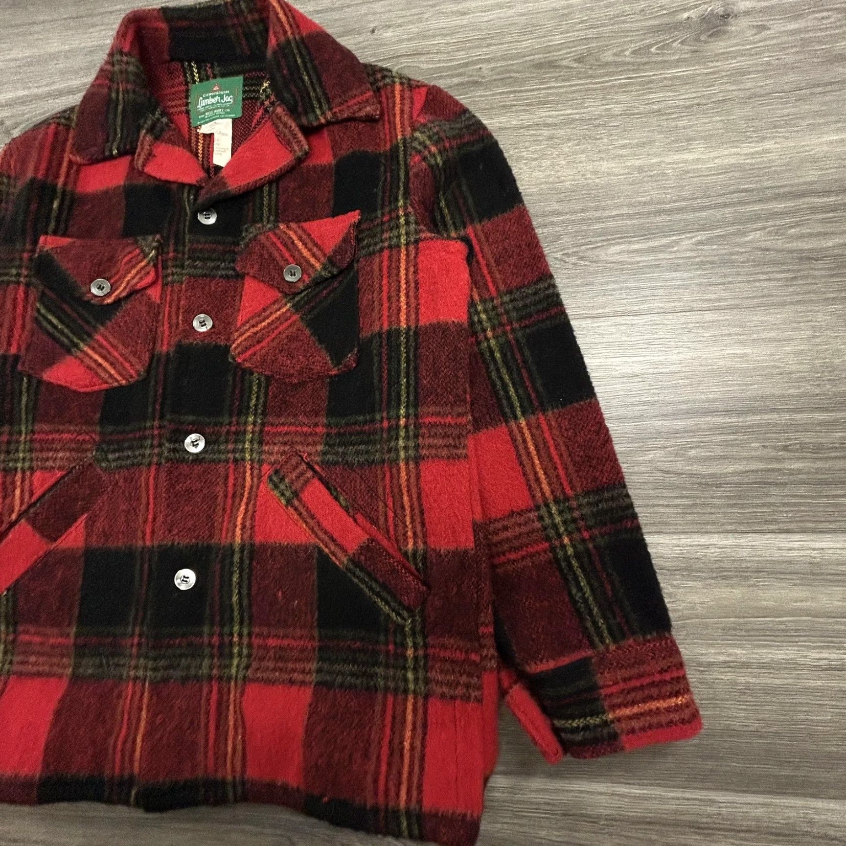 Lumberjack VINTAGE Canadian Lumber Jac Shirt Jacket Mens M Wool Buffalo Plaid 50s 60s Size US M / EU 48-50 / 2 - 3 Thumbnail
