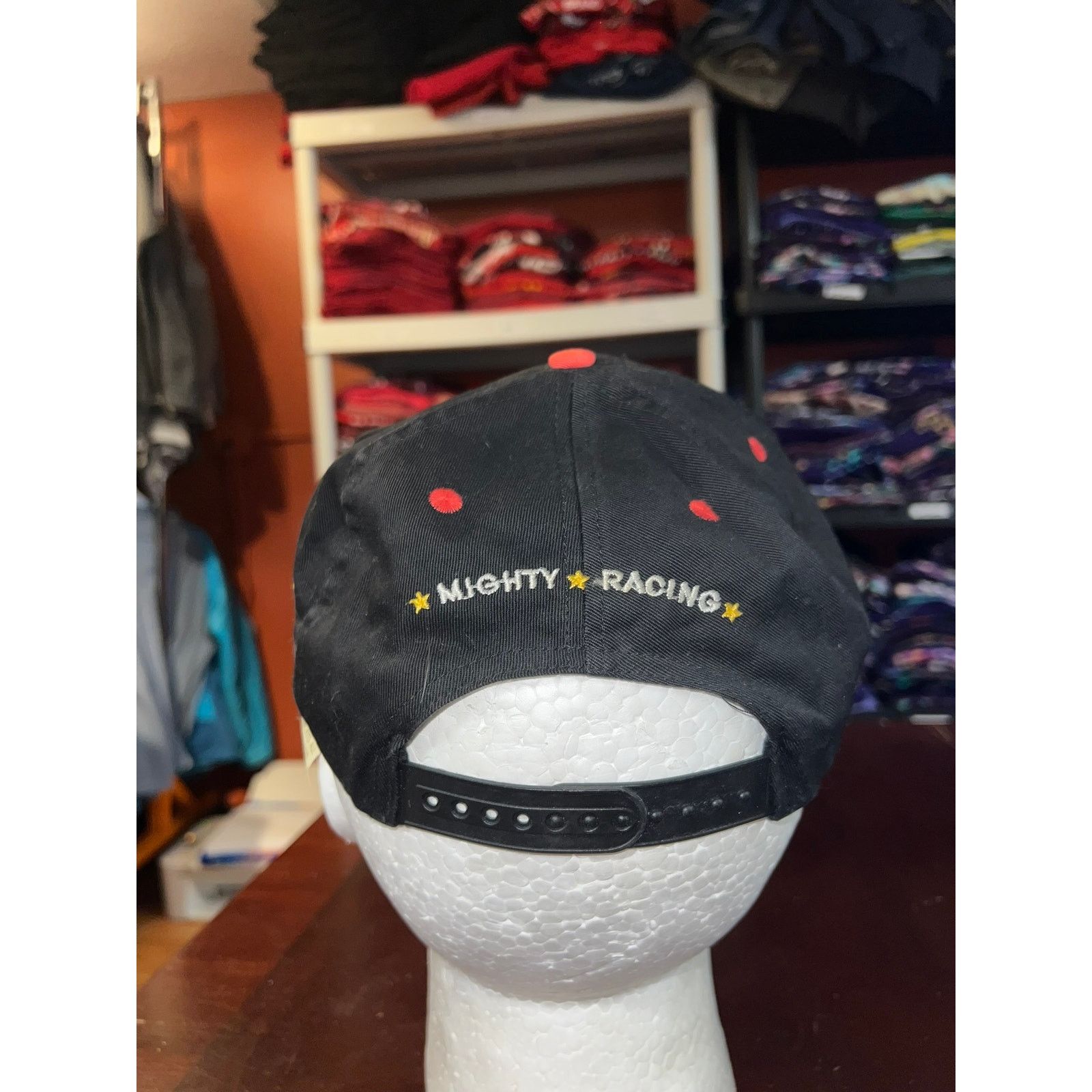 Vintage Vintage Racing Hat Mighty Flags Black Snapback Headwear 90s Size ONE SIZE - 4 Thumbnail