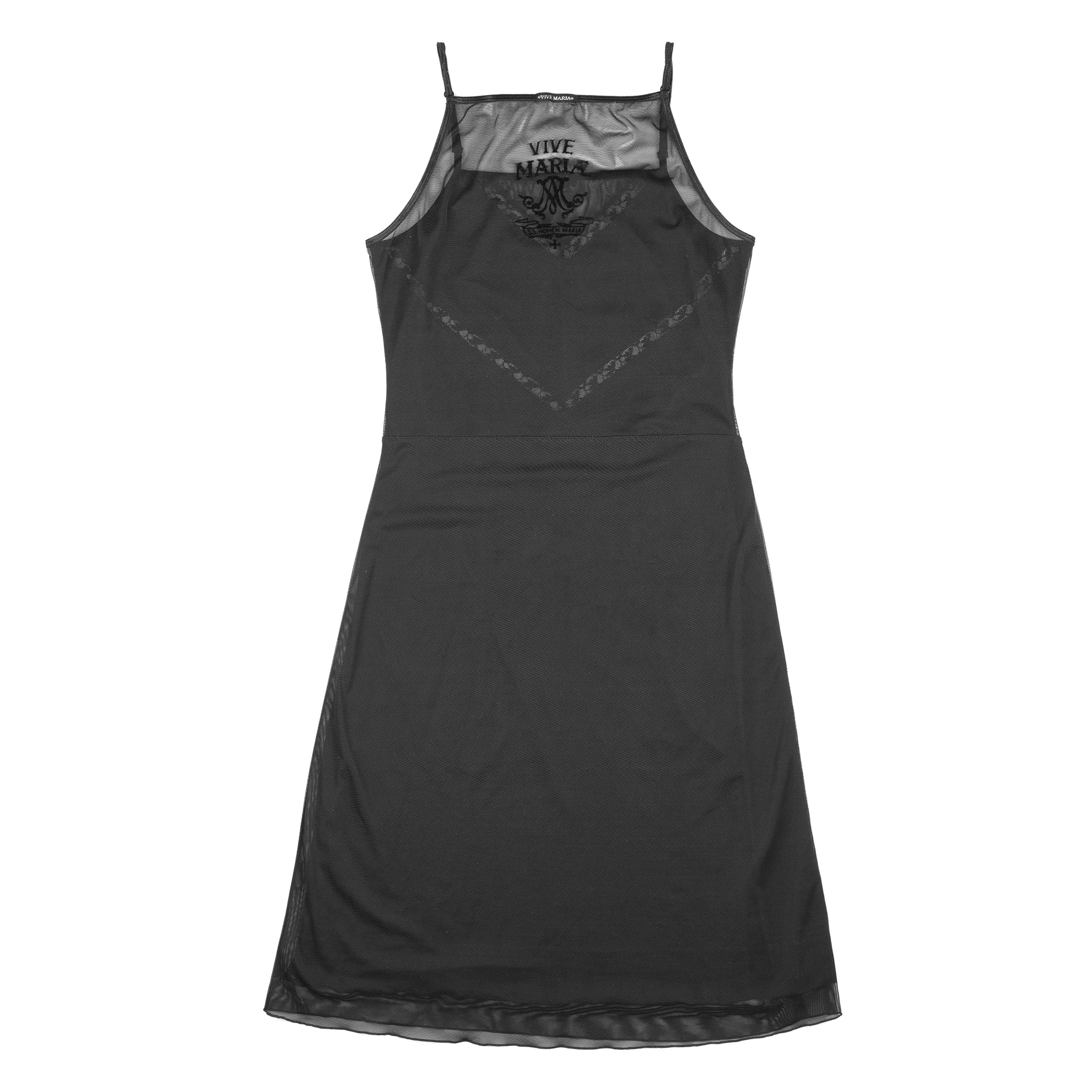 Vintage Vive Maria Mesh Midi Black Dress (L) Size L / US 10 / IT 46 - 2 Thumbnail