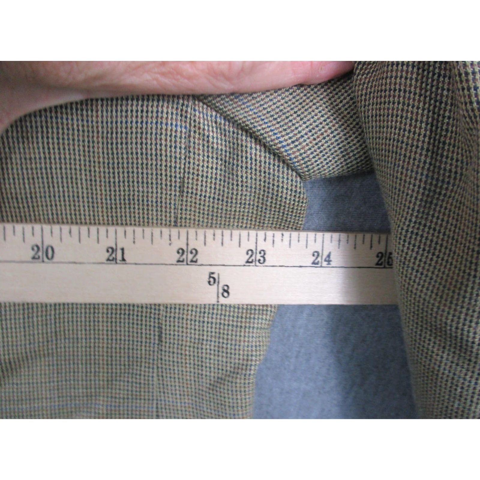 Ralph Lauren Lauren Ralph Lauren Blazer Mens 46R Beige Silk Wool Check Sport Coat Jacket Size 46R - 4 Thumbnail