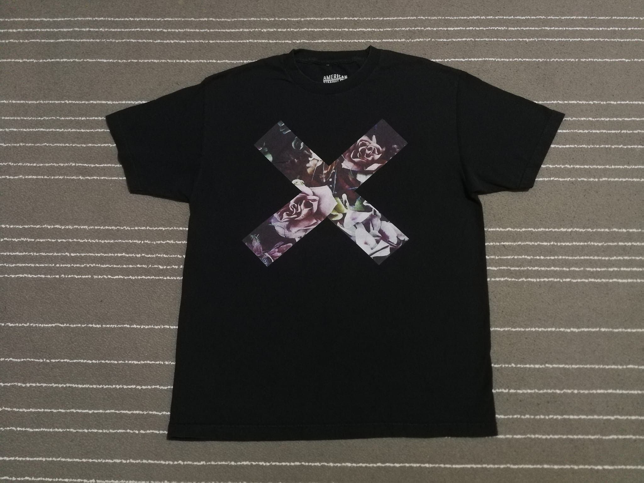 image of Made In USA American Straight Edge Big Logo M in Black, Men's (Size Medium)