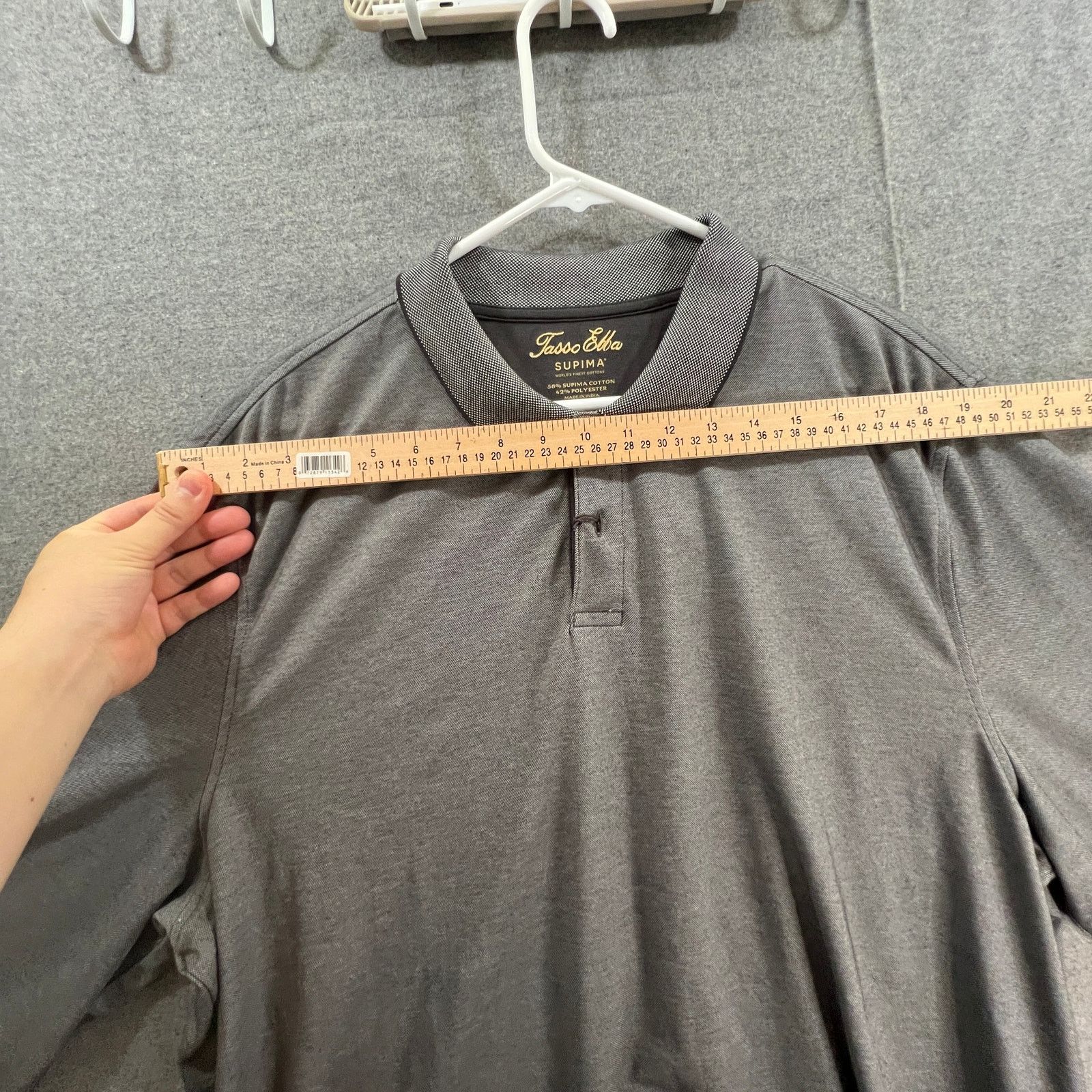 Tasso Elba Tasso Elba Shirt Adult Size XXL Gray Long Sleeve Size US XXL / EU 58 / 5 - 4 Thumbnail