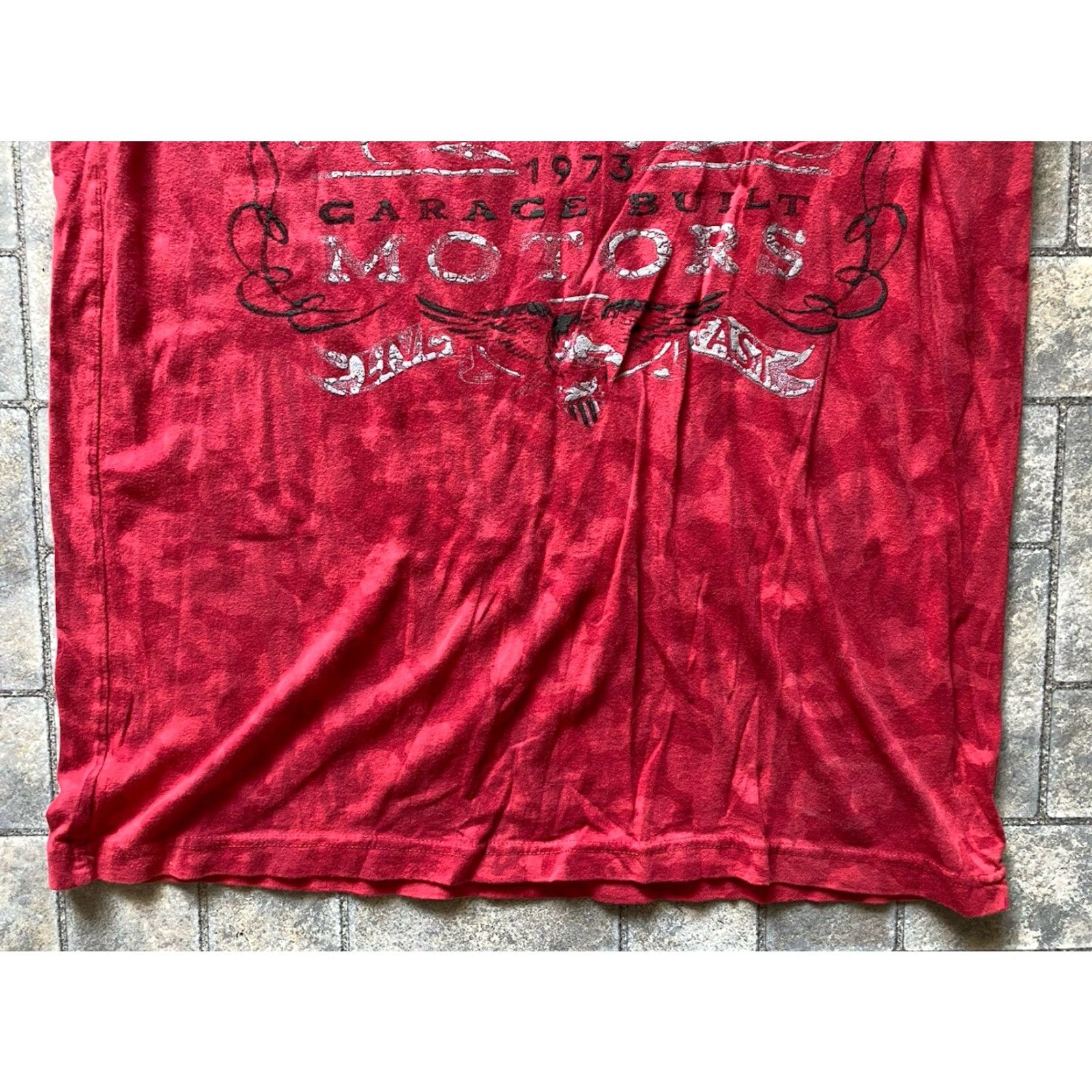 Affliction Affliction T Shirt Men Large Red Short Sleeve Garage Built Motors Live Fast Mens L Red Short Sleeve T-Shirt Affliction Size US L / EU 52-54 / 3 - 5 Thumbnail