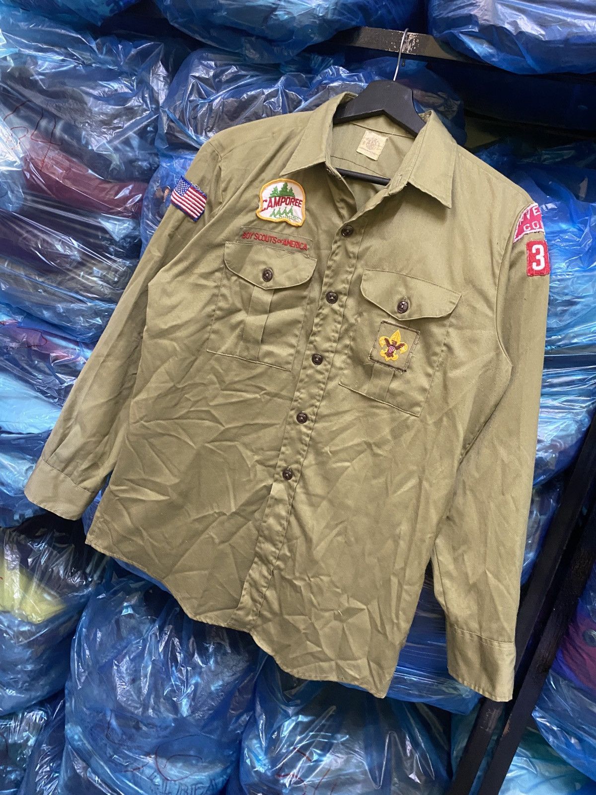 Vintage 1960s Boy Scouts of America Olive Green Uniform Shirt Size US M / EU 48-50 / 2 - 2 Thumbnail