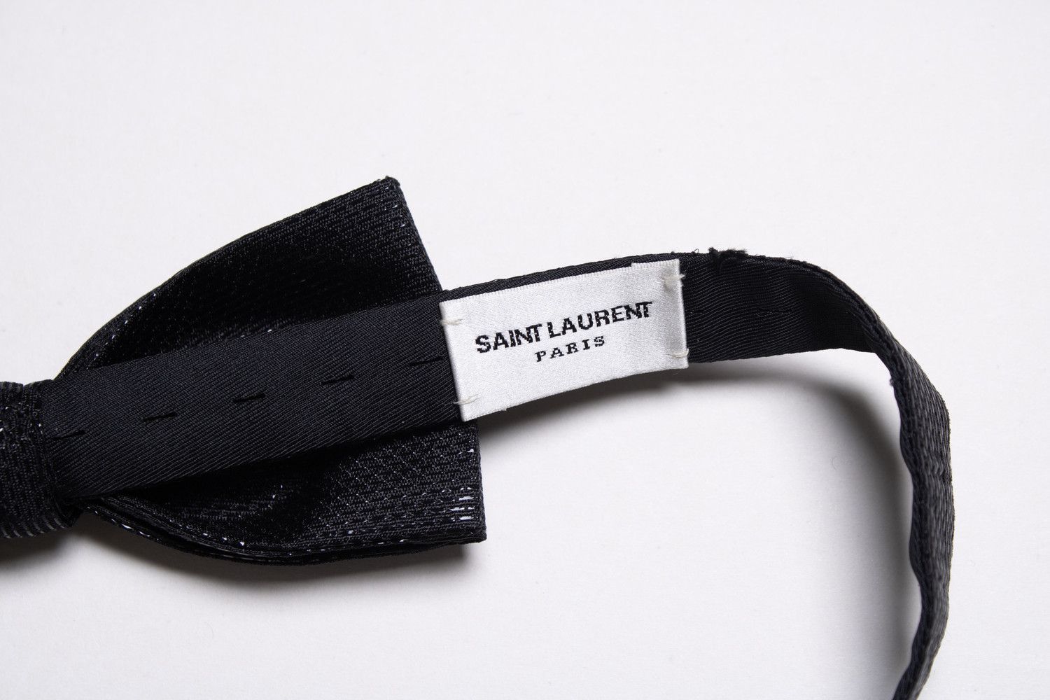 Saint Laurent Paris Saint Laurent, black shiny structure bow tie Size ONE SIZE - 4 Thumbnail