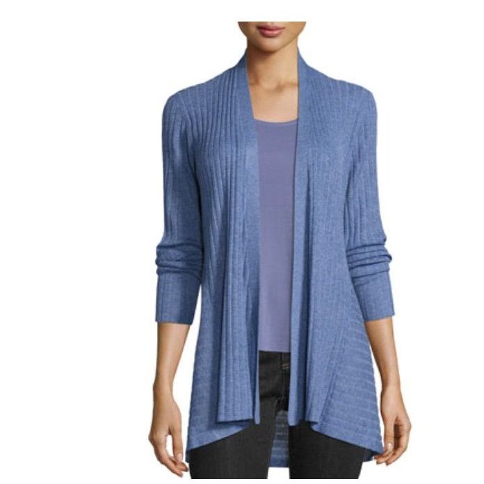 Eileen Fisher Women's Tencel Open Front Cardigan Top Brown Size Medium