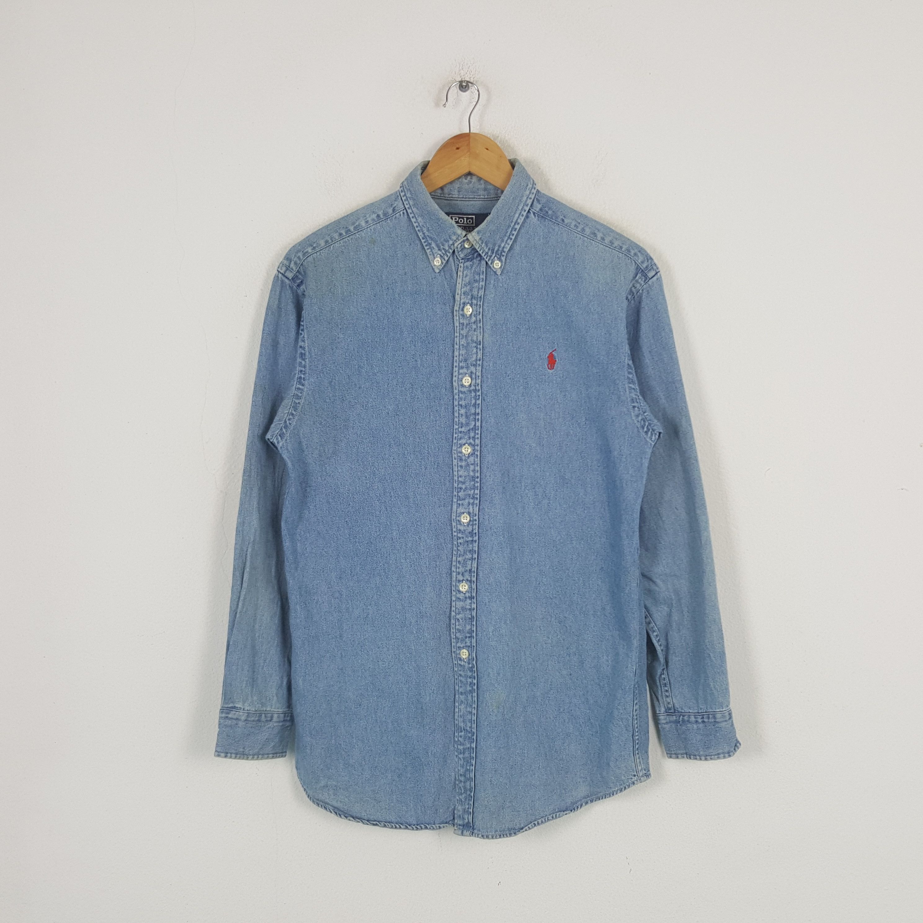 Polo Ralph Lauren × Vintage Vintage Polo Ralph Lauren American Denim Shirt C285N35 Size US M / EU 48-50 / 2 - 1 Thumbnail