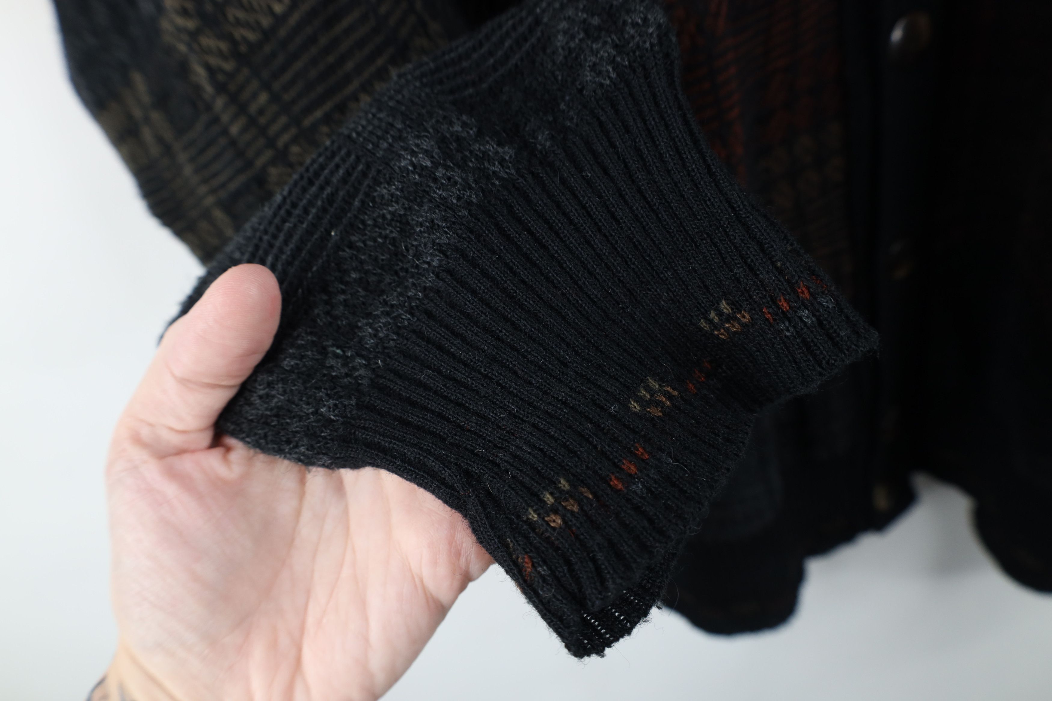 Vintage Vintage 90s Streetwear Wool Blend Cardigan Sweater Plaid Size US L / EU 52-54 / 3 - 6 Thumbnail