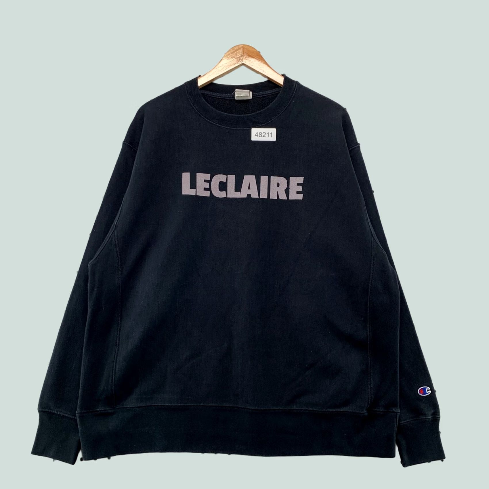 Champion Champion Sweatshirt Mens XL Black Reverse Weave Heavyweight Fleece 100% Cotton Crew Neck Pullover Regular Fit Size US XL / EU 56 / 4 - 1 Thumbnail