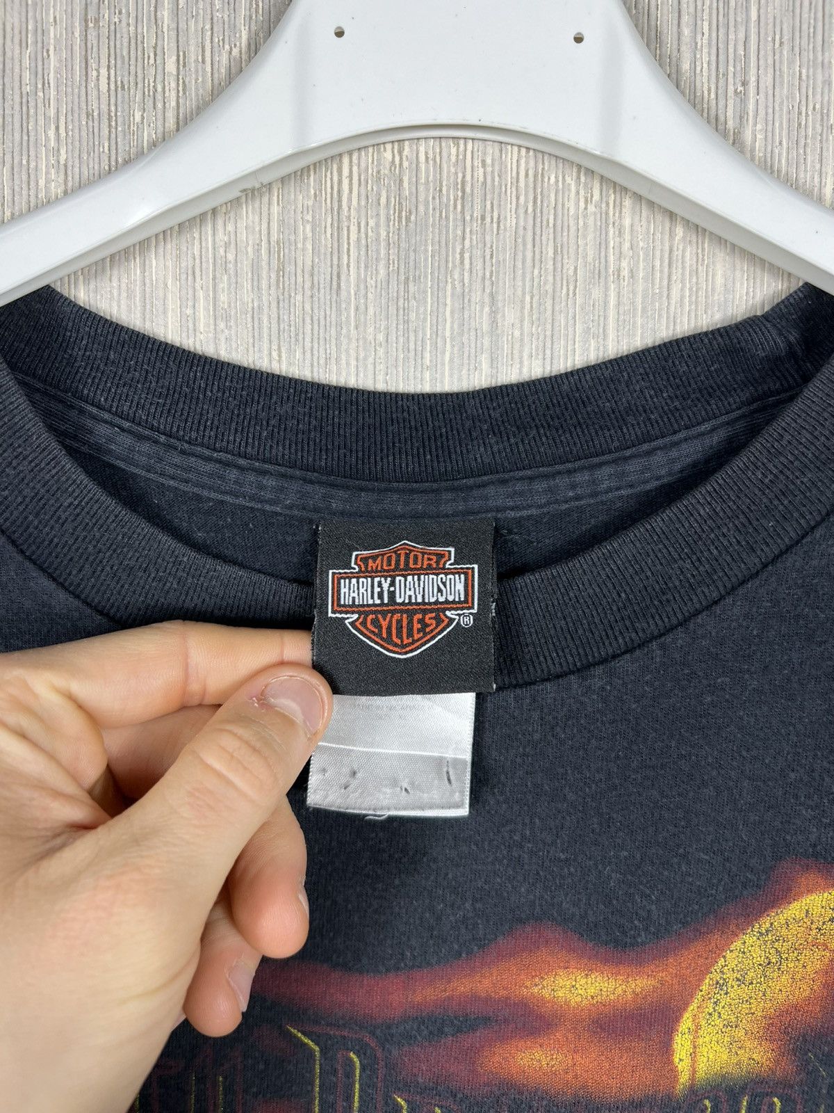 Harley Davidson Vintage Harley-Davidson y2k 2007 skull flames fire tee print Size US XL / EU 56 / 4 - 8 Thumbnail