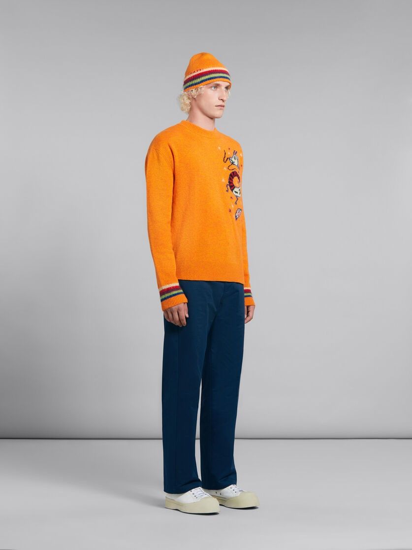 Marni o1w1db10125 Jumper With Jacquard Dragon in Orange Size US L / EU 52-54 / 3 - 5 Thumbnail
