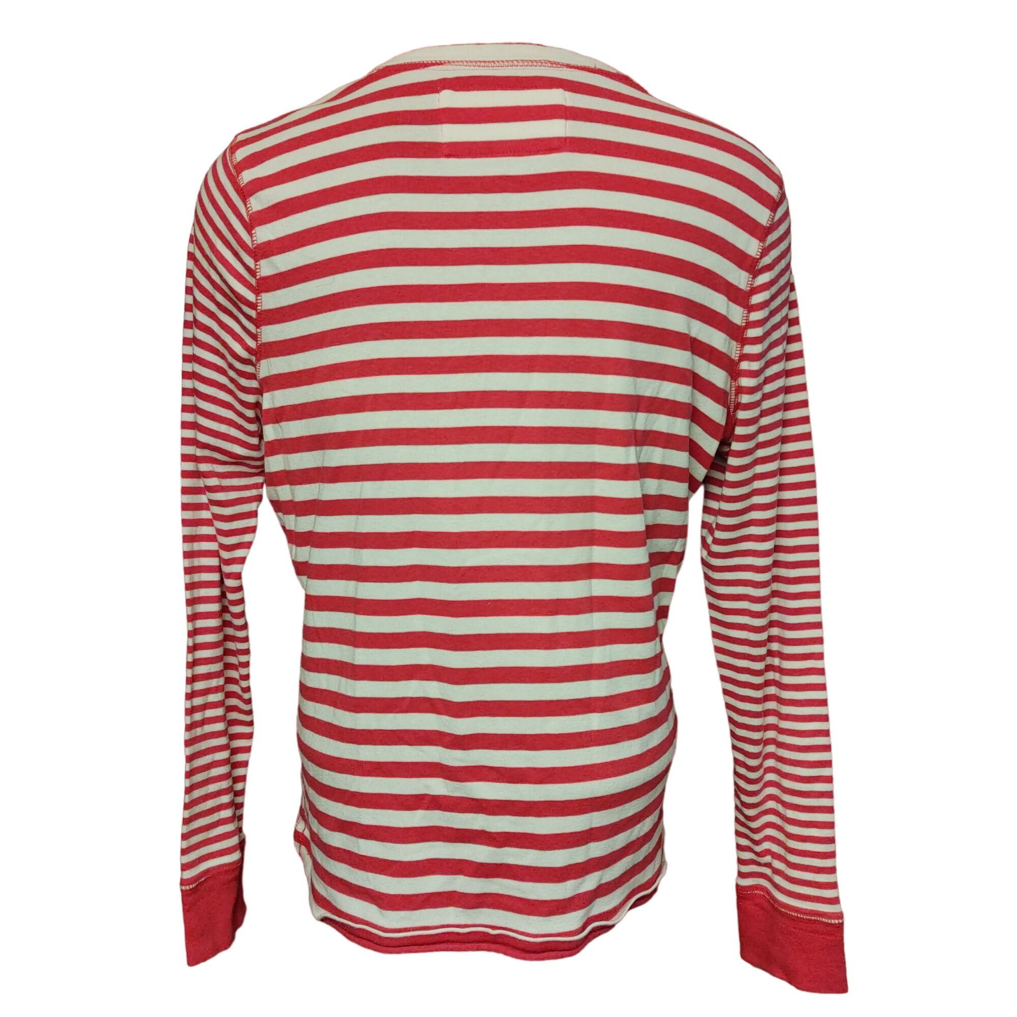 Other Liz Claiborne Women's Red/White Striped Long Sleeve V-neck T Size XL / US 12-14 / IT 48-50 - 2 Thumbnail