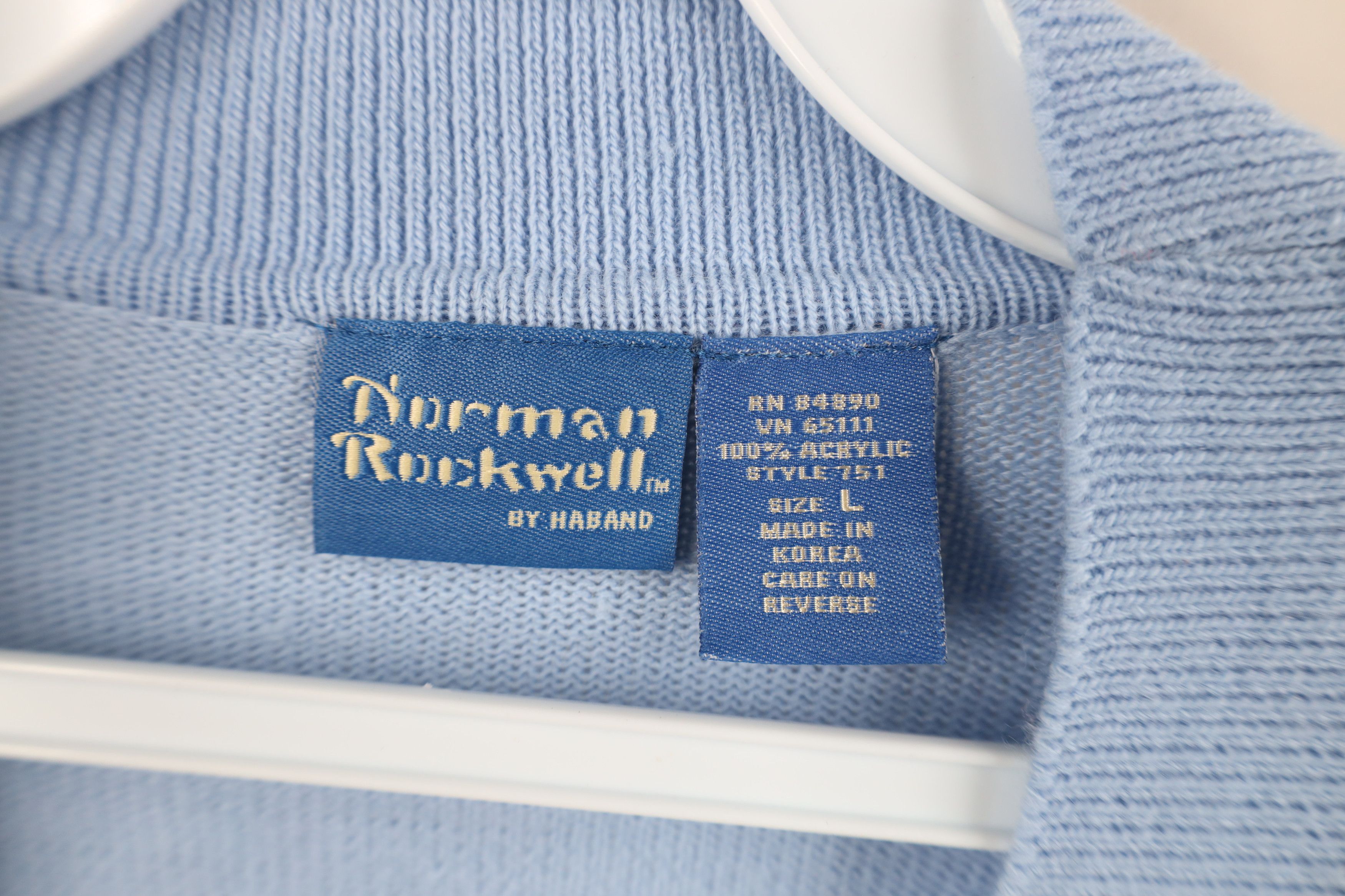 Vintage Vintage 90s Streetwear Knit Cardigan Sweater Carolina Blue Size US L / EU 52-54 / 3 - 8 Thumbnail