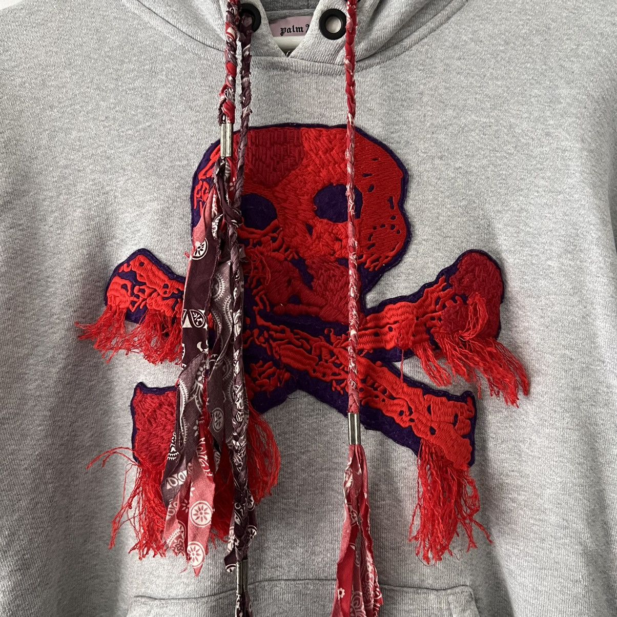 Palm Angels Big Skull Bandana Hoody in Grey Size US M / EU 48-50 / 2 - 2 Thumbnail