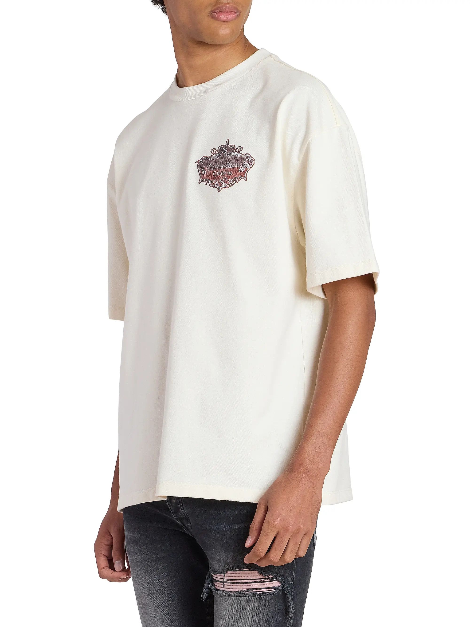 Amiri os11x0526 Chateau Crest Logo Oversized T-Shirt in White Size US S / EU 44-46 / 1 - 4 Thumbnail